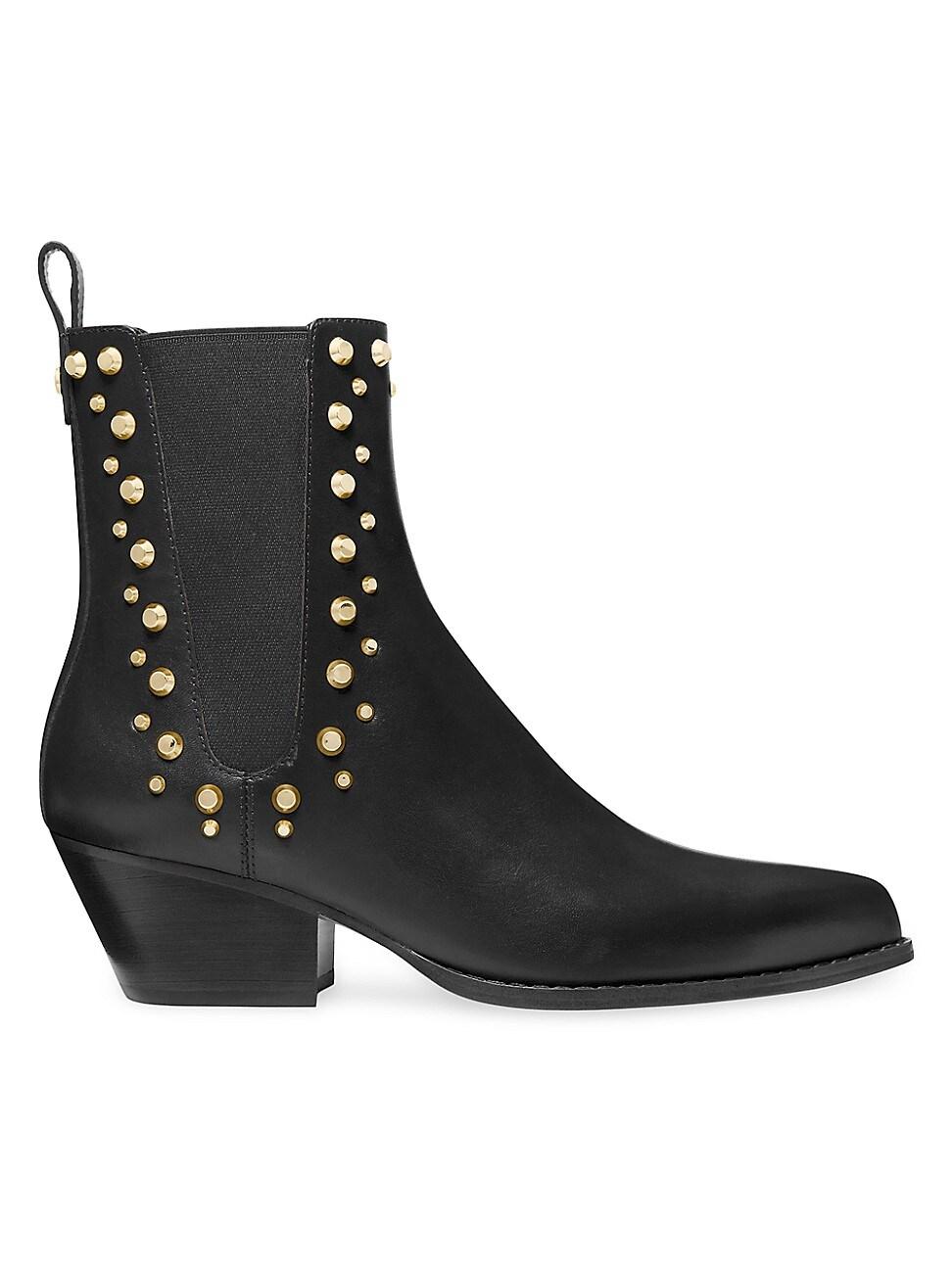 MICHAEL Michael Kors Kinlee 50mm Studded Leather Ankle Booties in Black ...