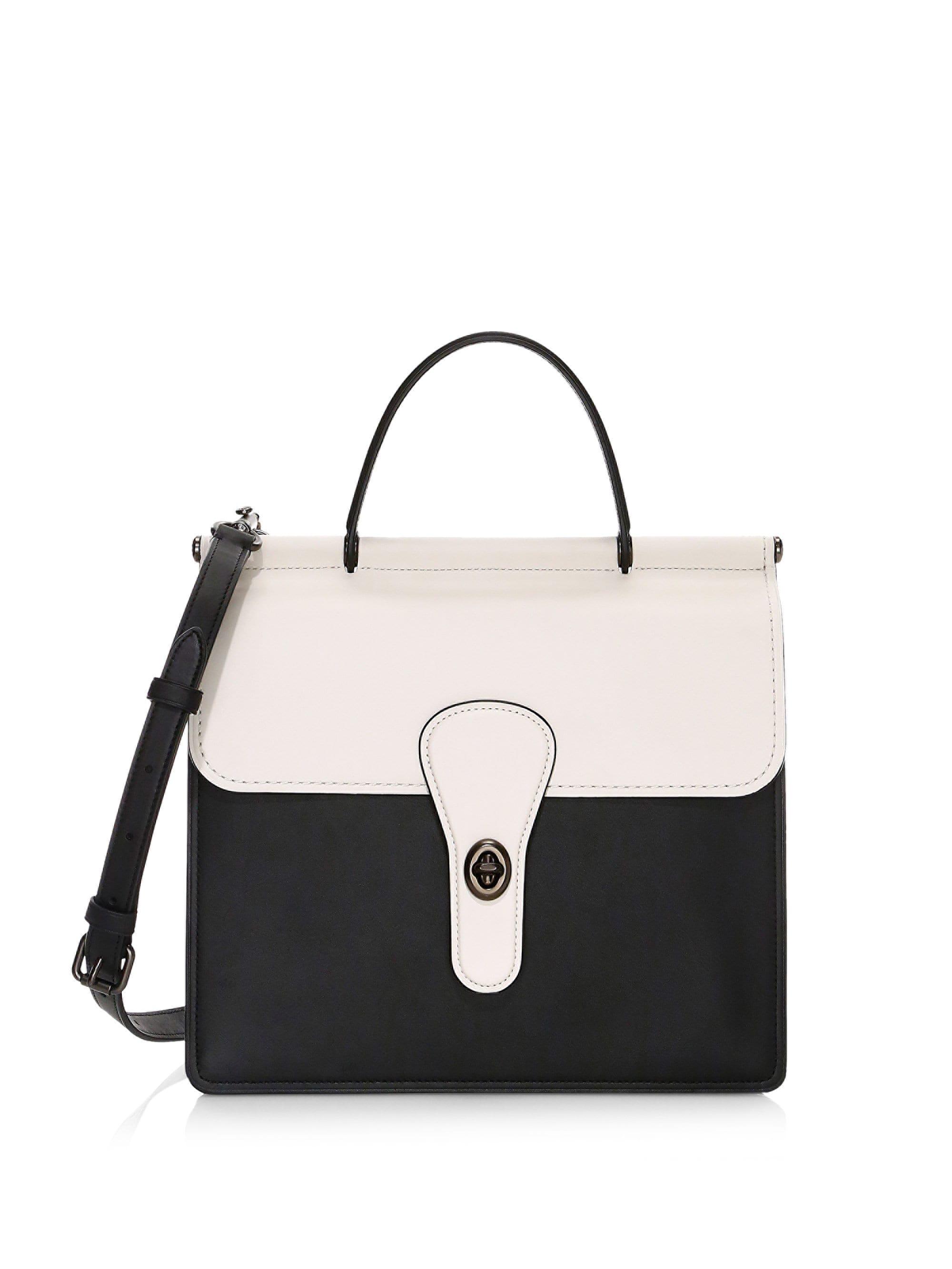 COACH Willis Colorblock Top-handle Bag in Black | Lyst