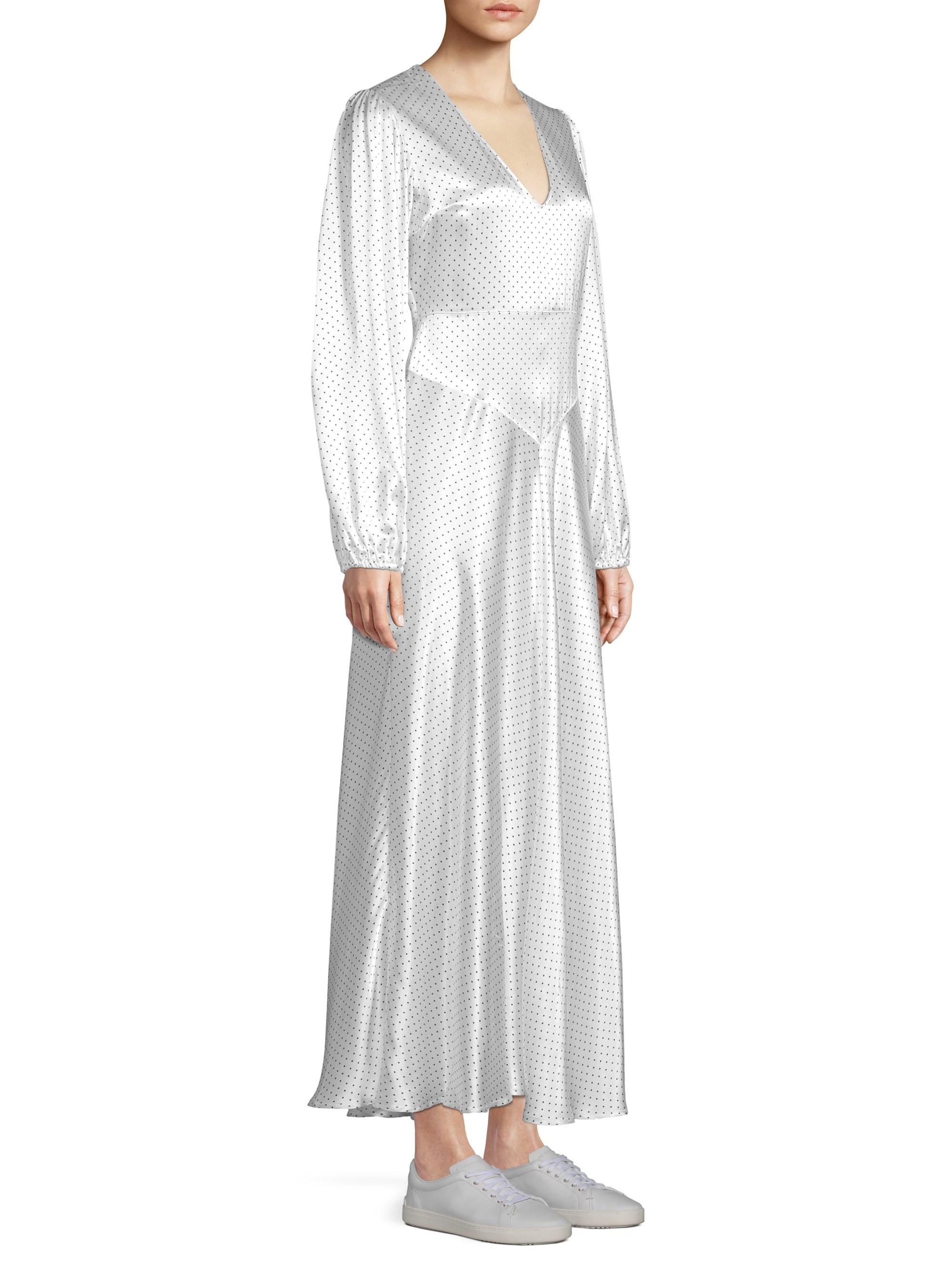 ganni heavy satin maxi dress