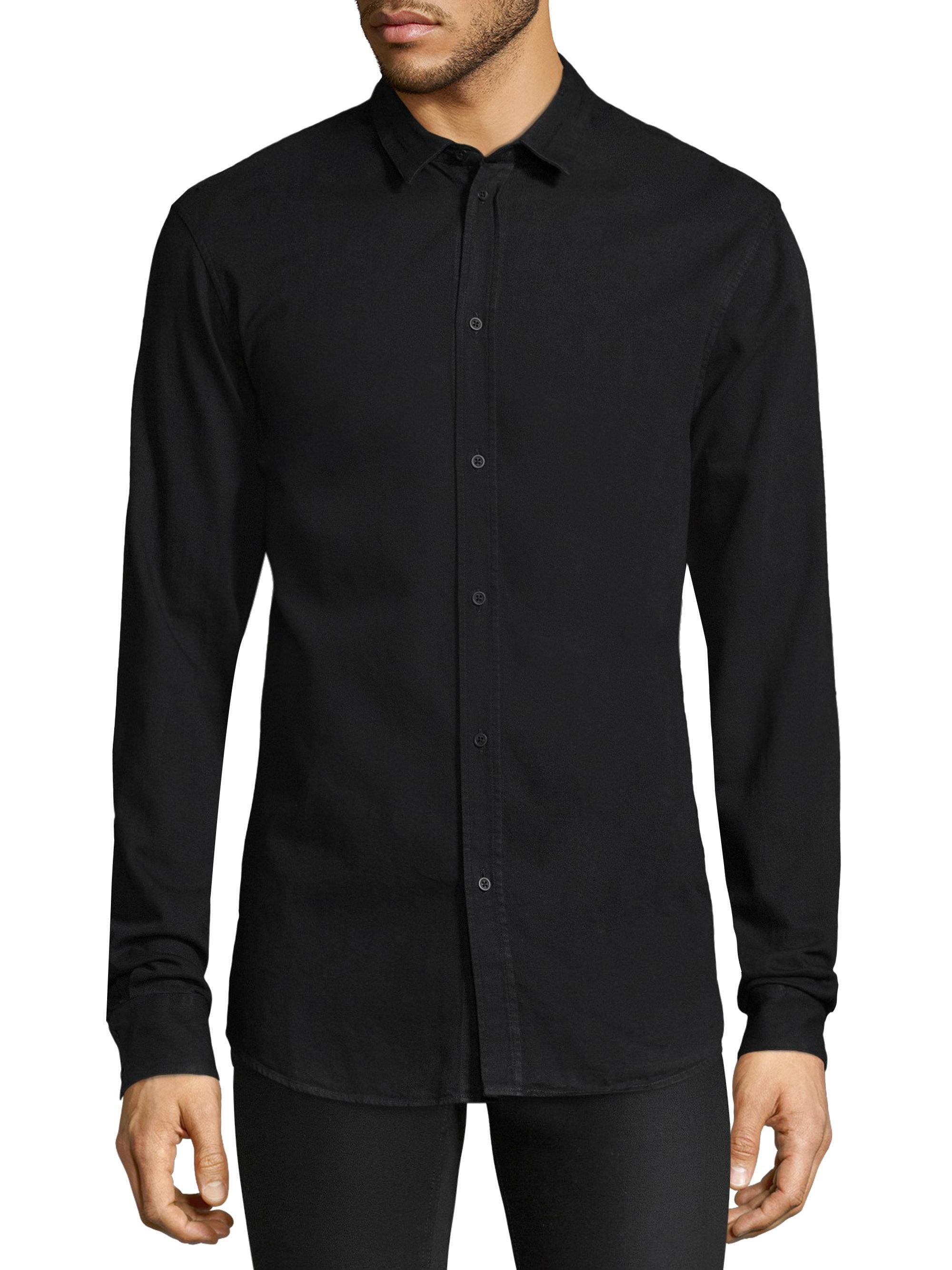 IRO Cotton Textured Button-down Shirt in Black for Men - Lyst