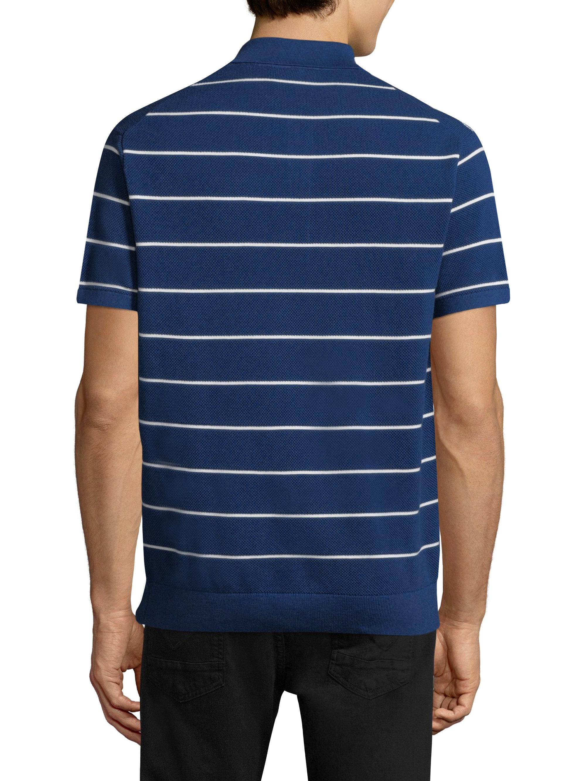 Lacoste Mens Short Sleeve Heritage France Strip Pique//Jersey Sweater AH4542