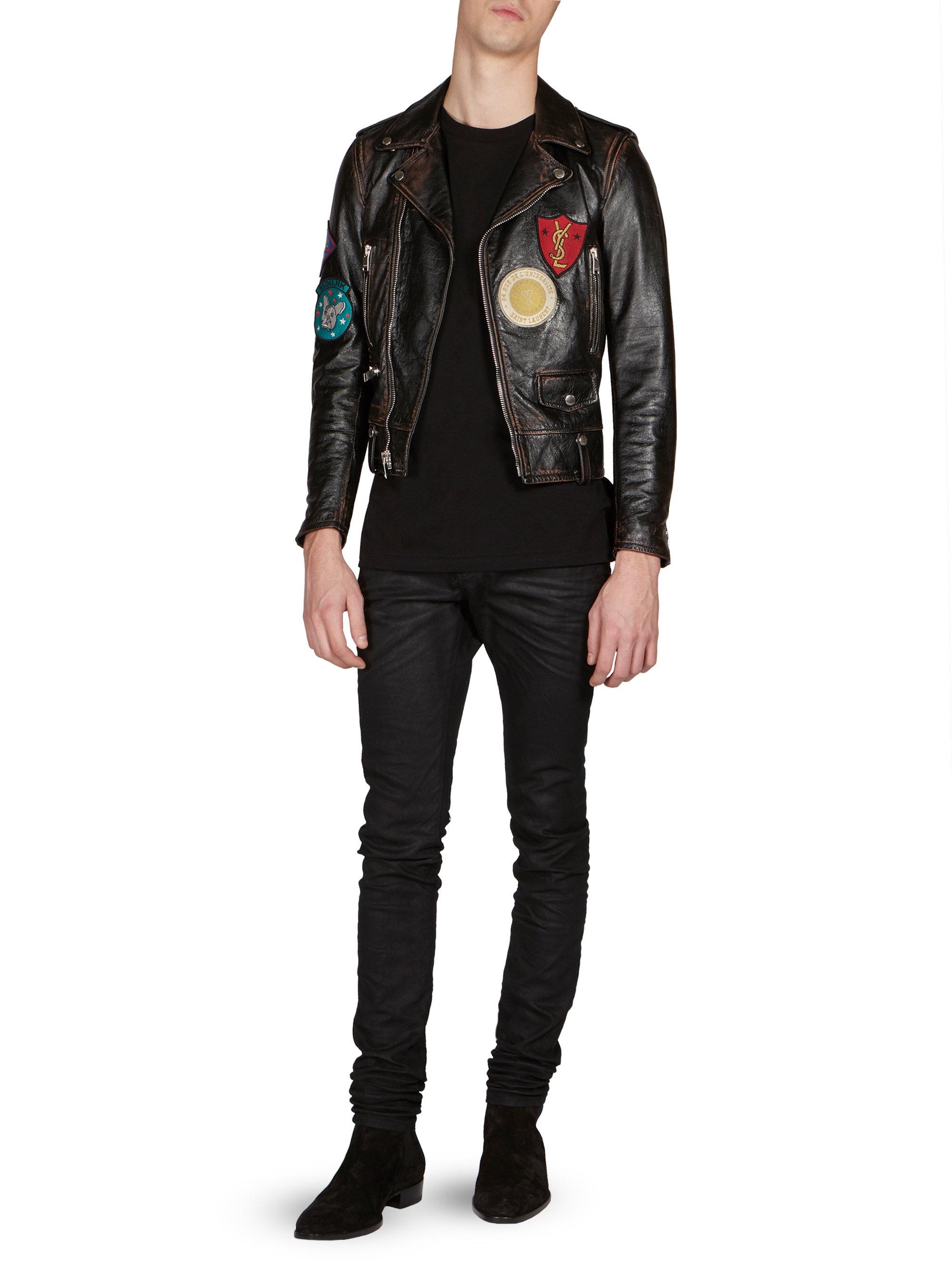 saint laurent multi zip leather jacket