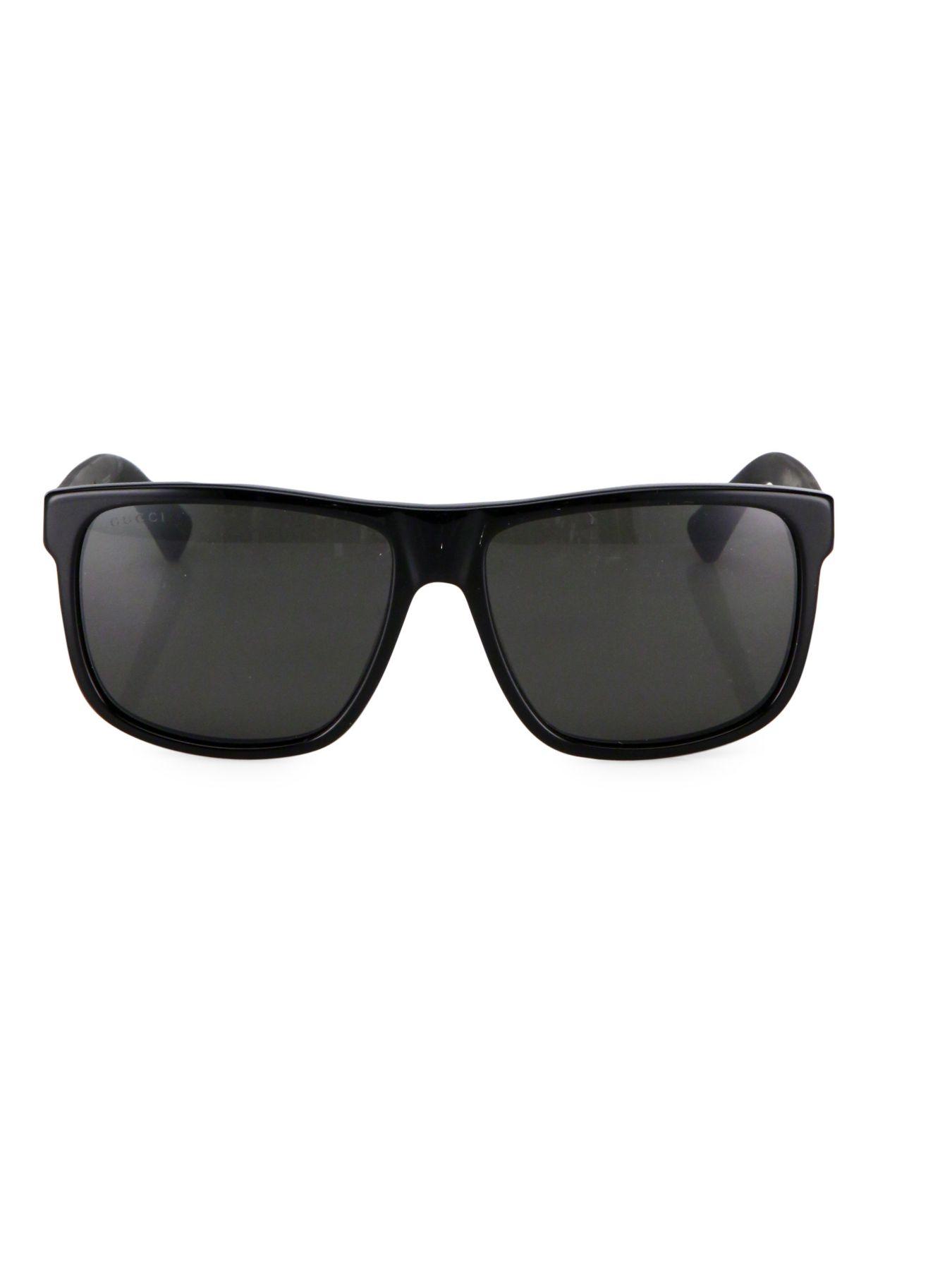 Gucci 58mm Square Sunglasses in Black for Men - Lyst