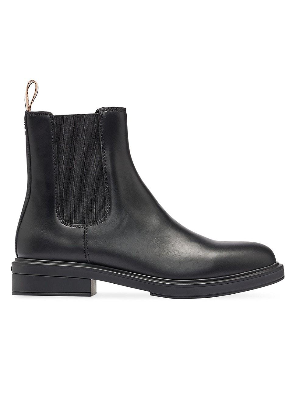 BOSS by HUGO BOSS Leather Chelsea Boots With Branded Trim And Signature ...