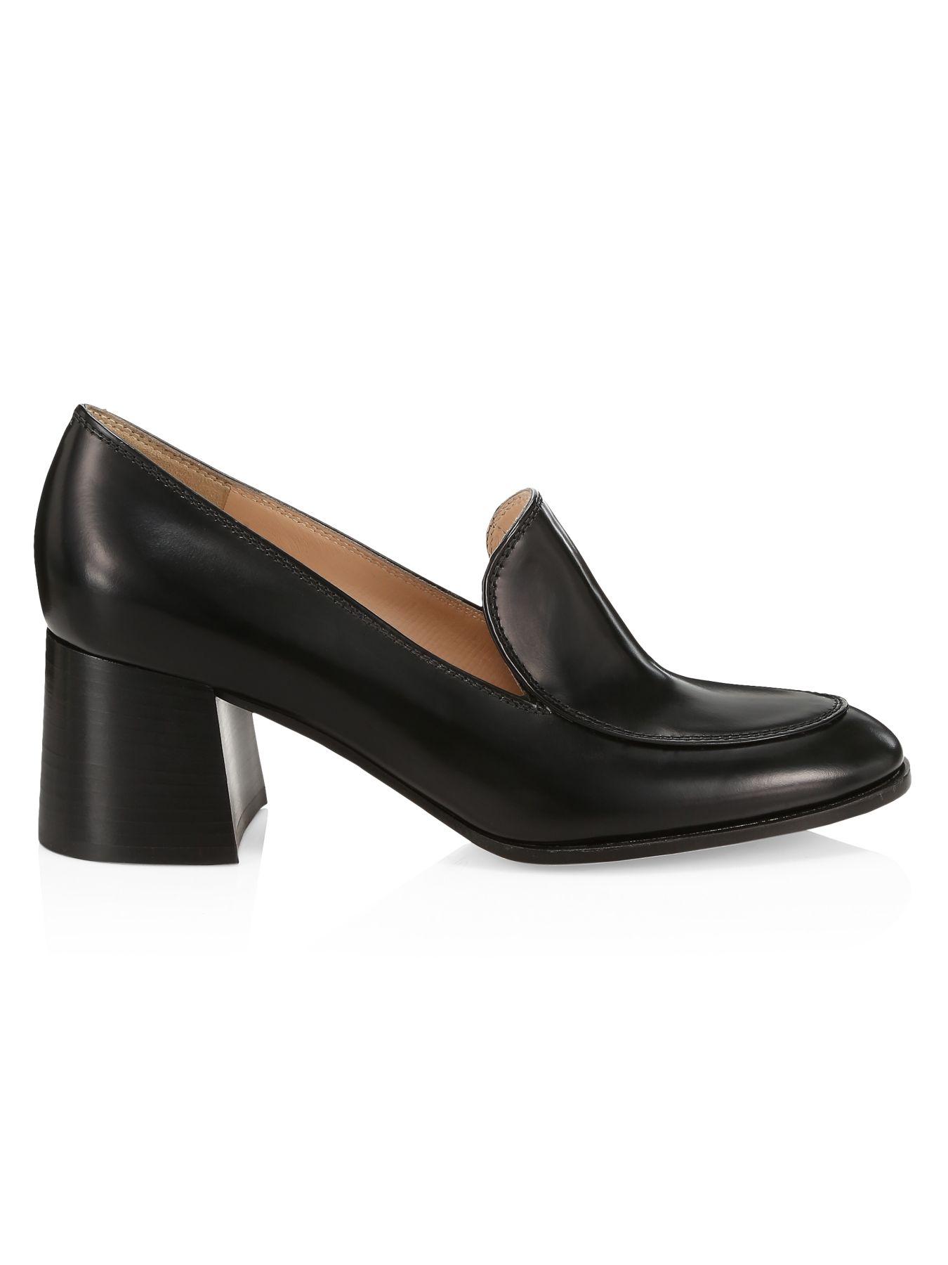 black block heel loafer