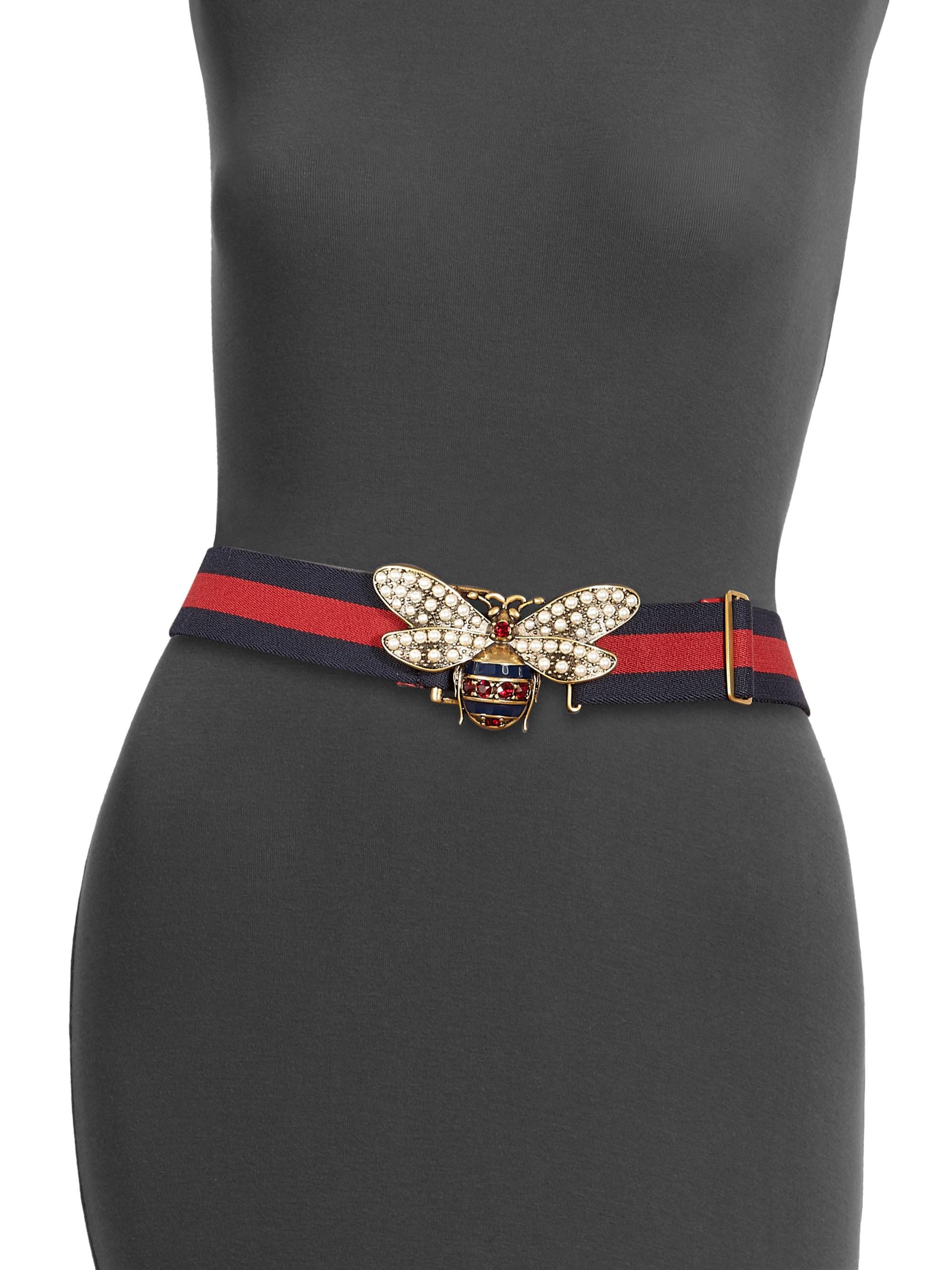 gucci web bee belt
