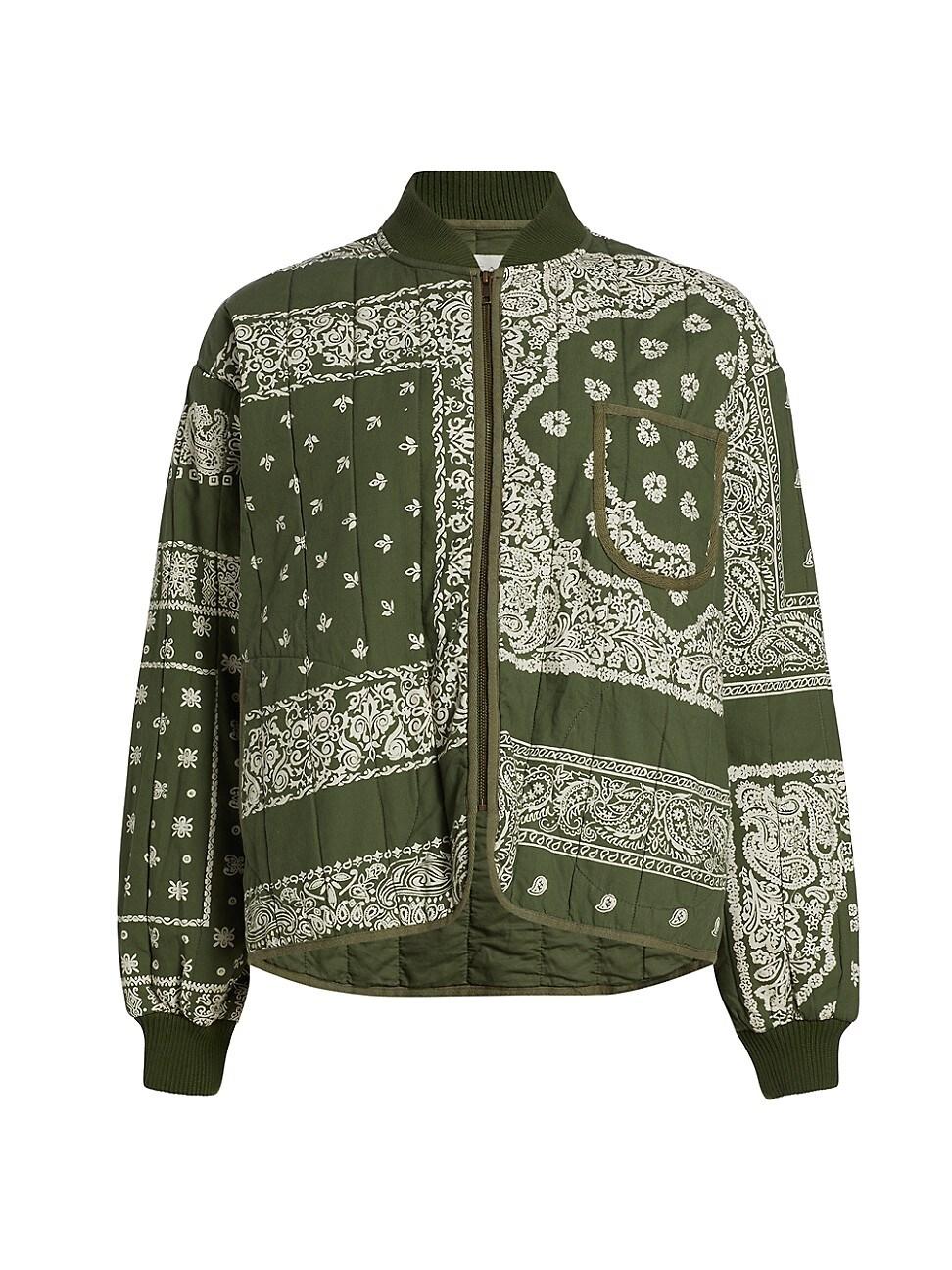 The Great Bandana Quilted Bomber Jacket in Green | Lyst