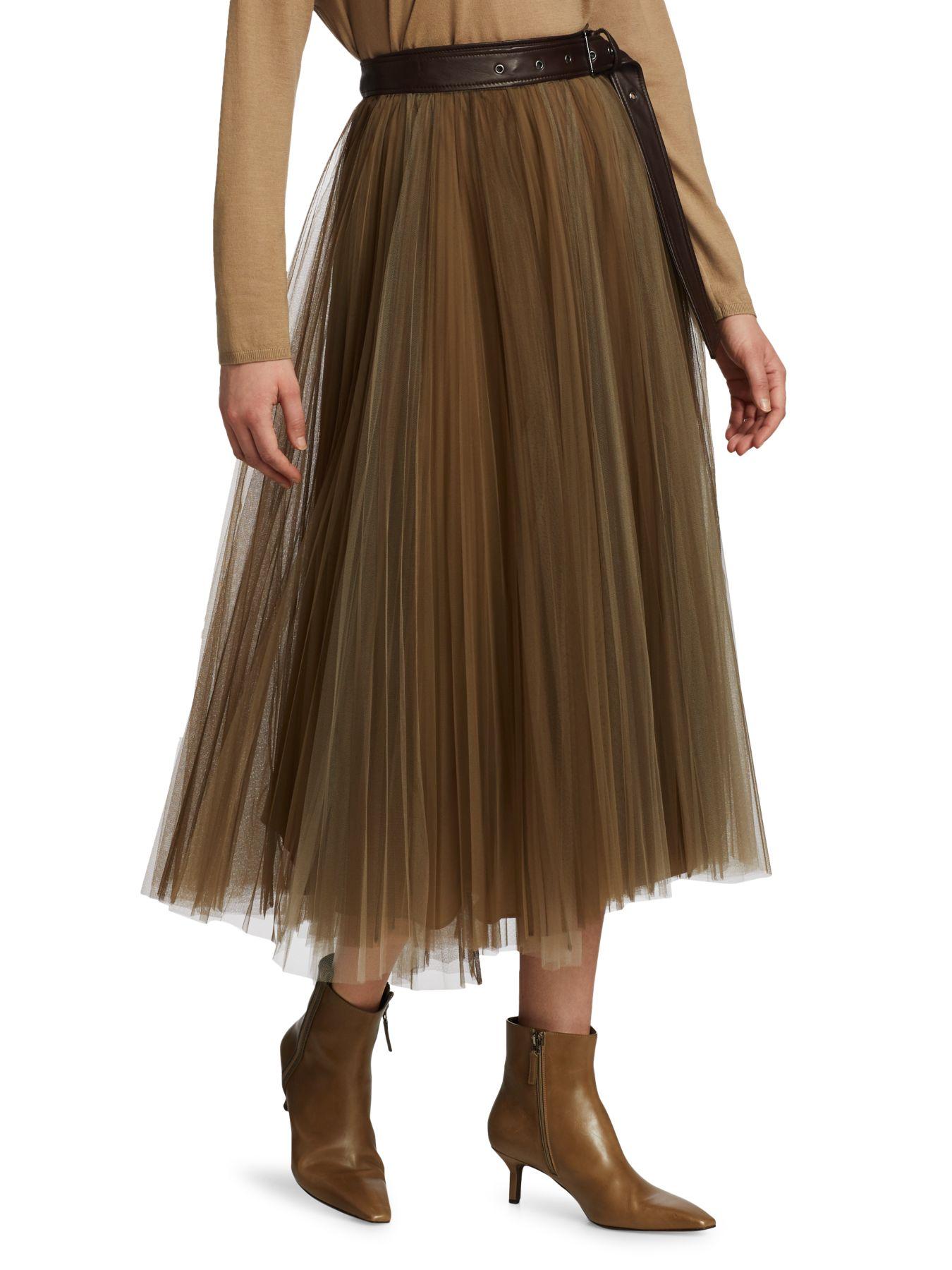 brunello cucinelli tulle skirt