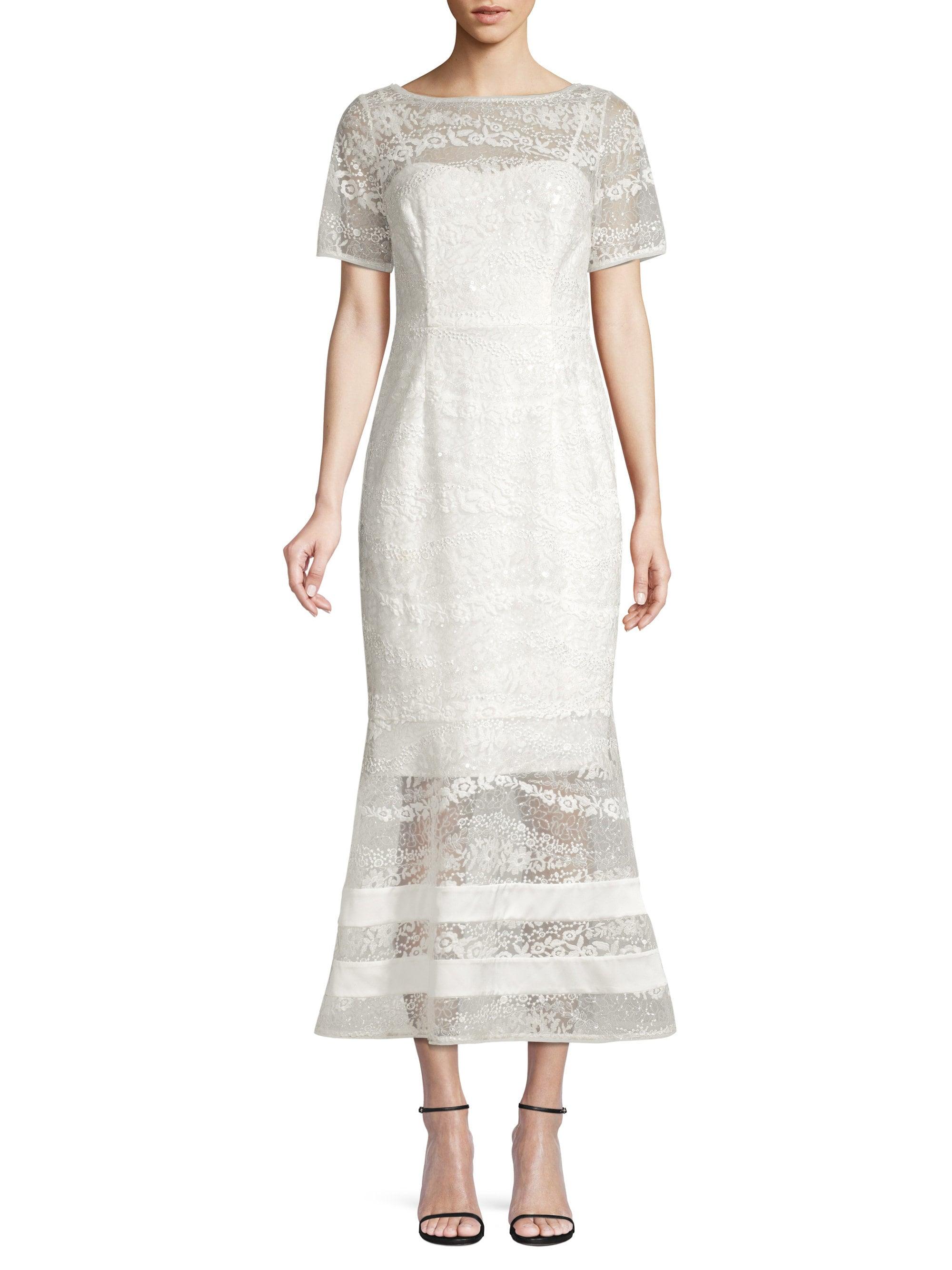 embroidered lace midi dress