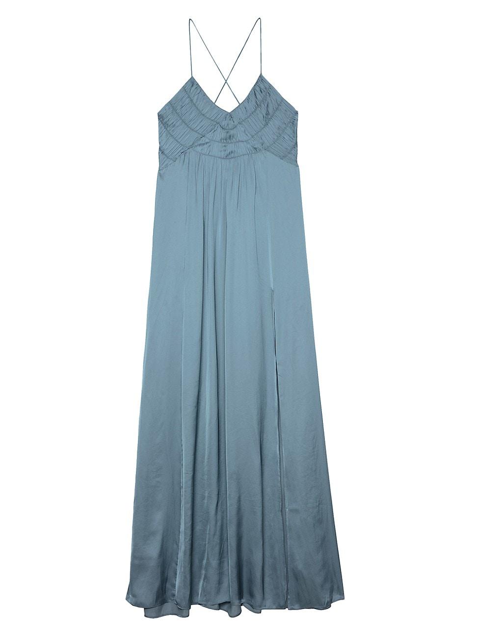 Zadig & Voltaire Rayonne Satin Ombré Maxi Dress in Blue | Lyst