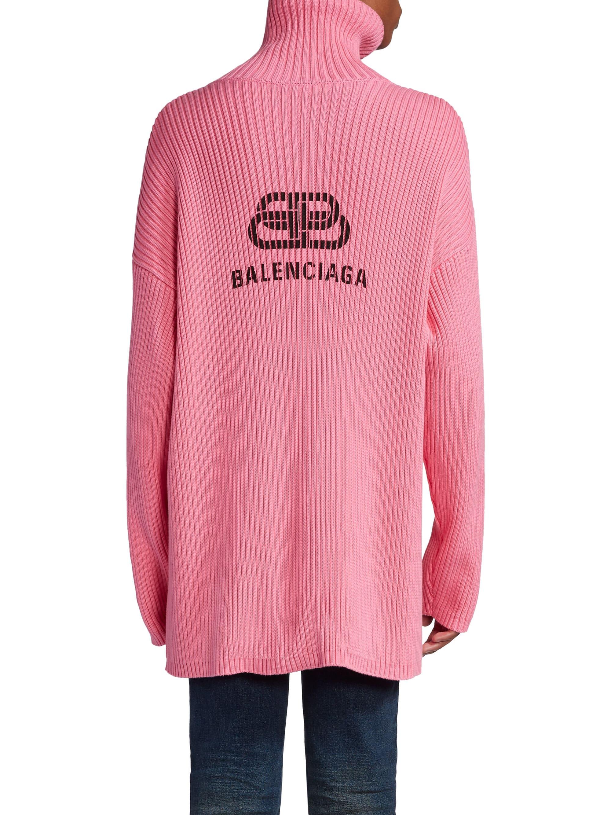 balenciaga pink turtleneck dress