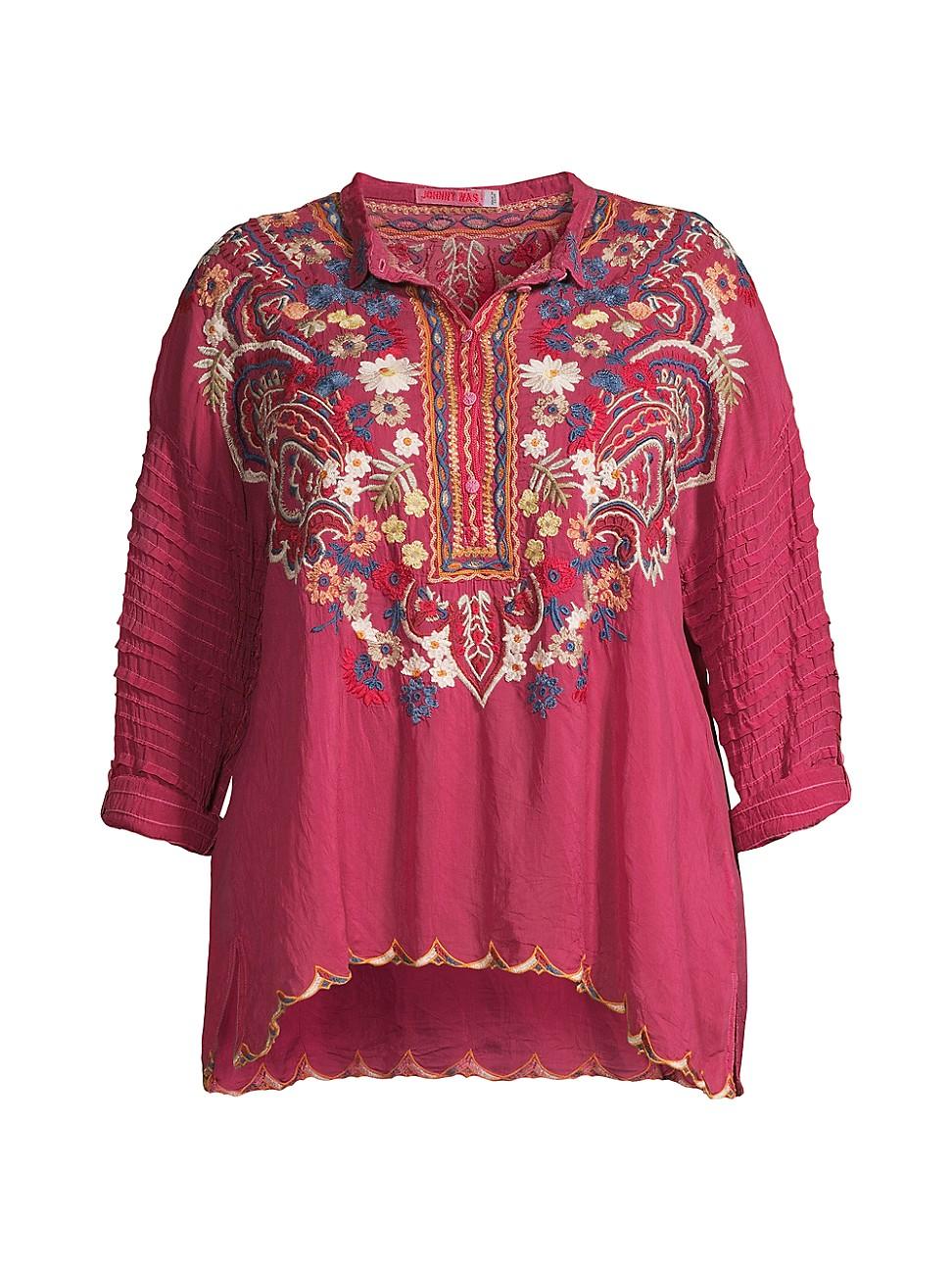 Johnny Was Aubrette Embroidered Blouse Lyst