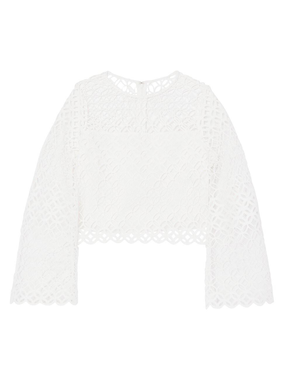 MILLY Neiva Geo Lace Top in White | Lyst