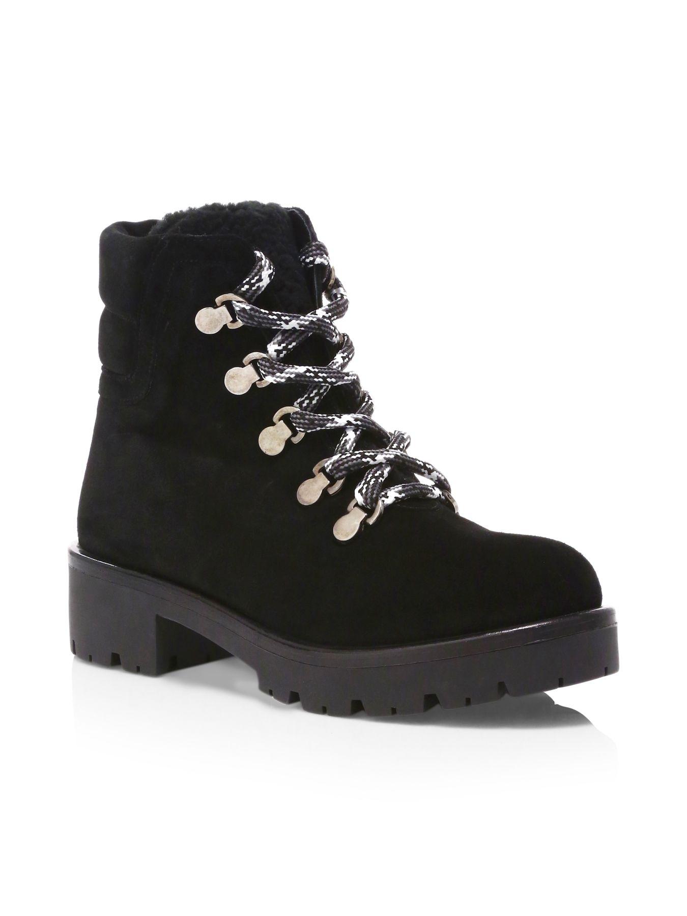 aquatalia wynter suede & shearling platform boots