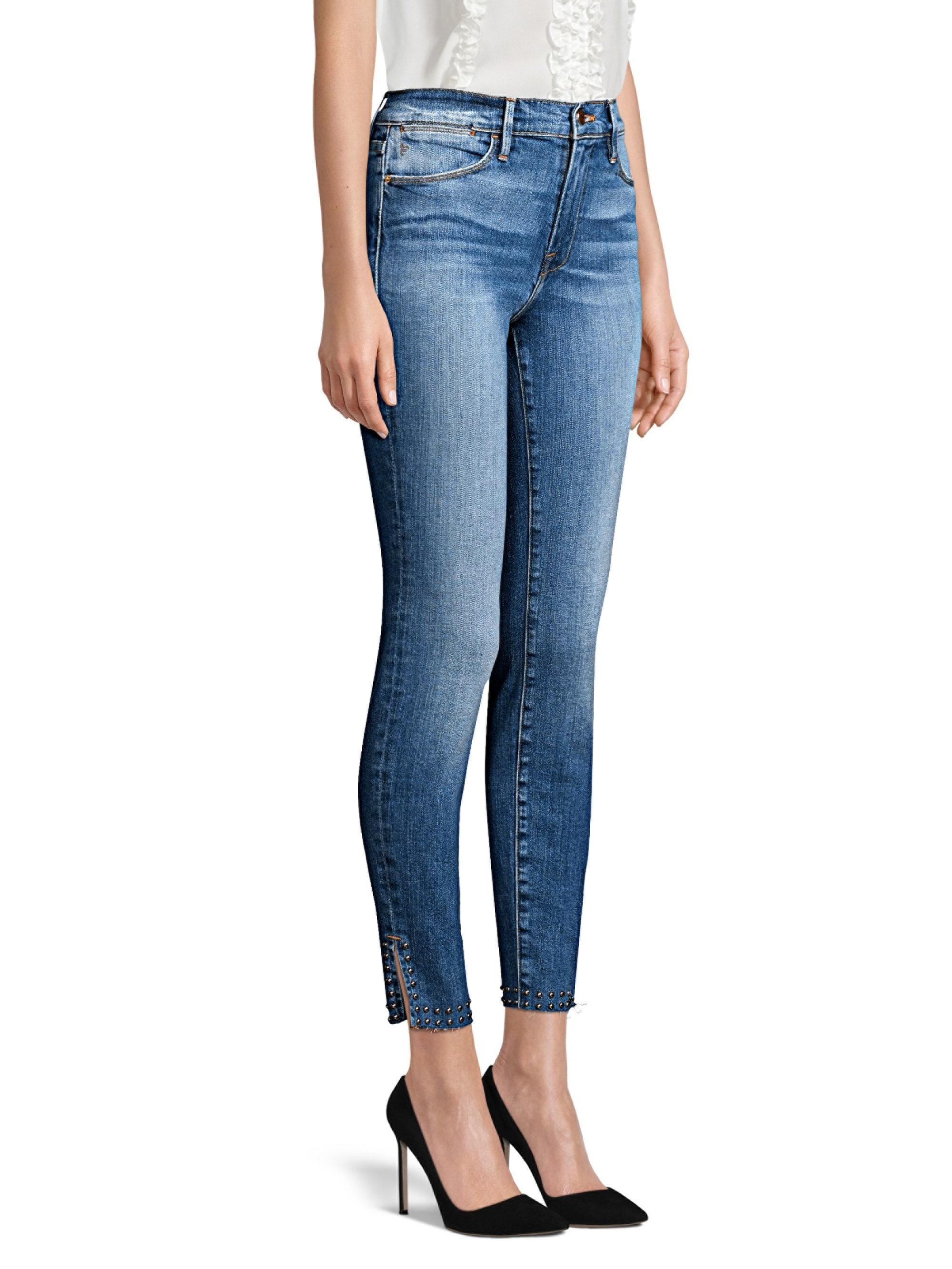 split jeans black and white