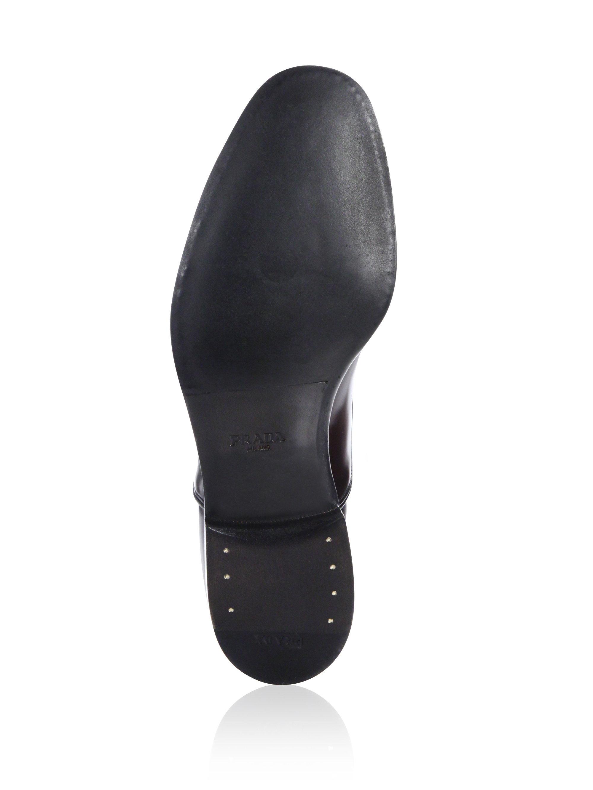 prada brushed leather oxford shoes