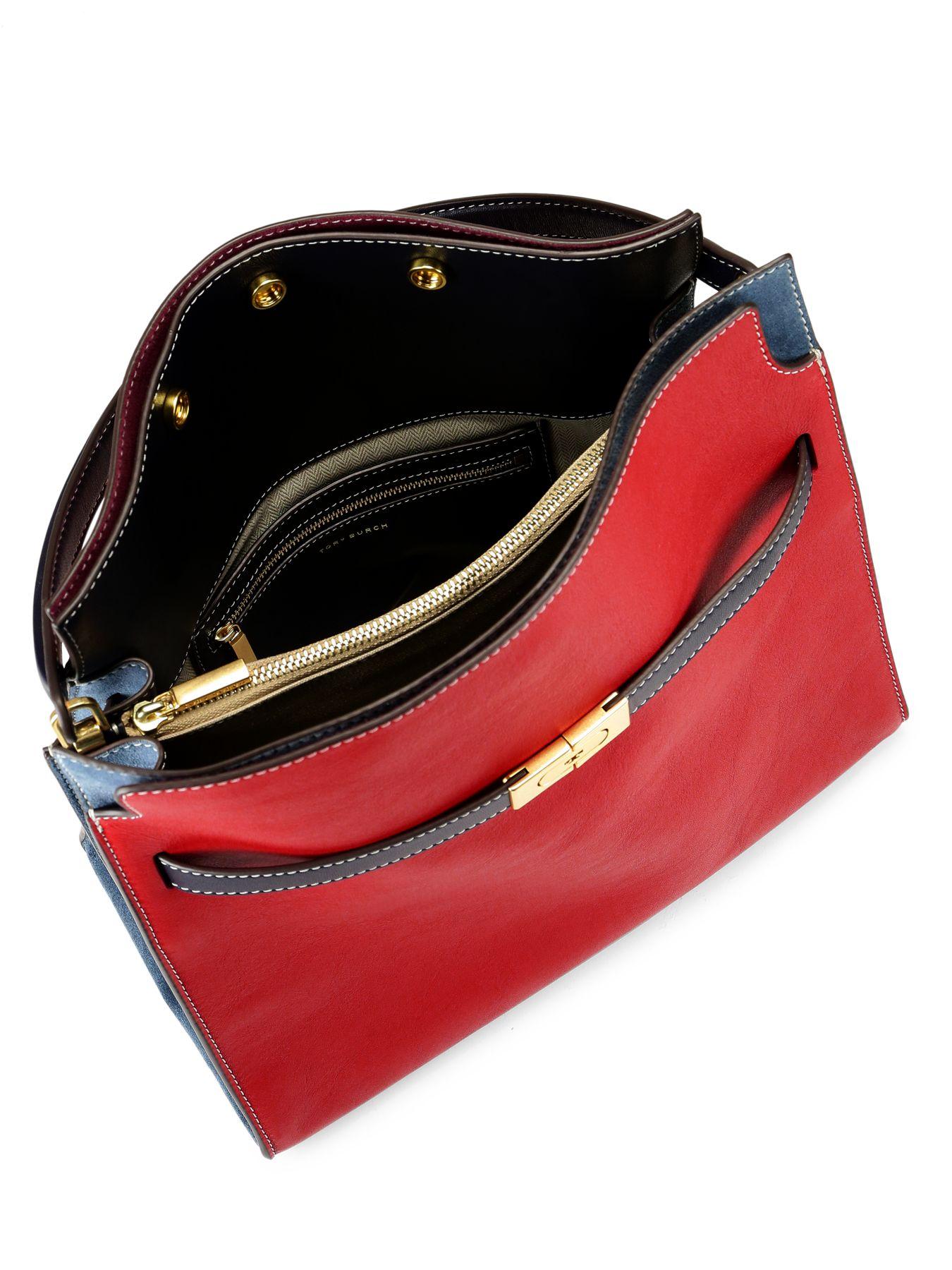 Tory Burch Leather Lee Radziwill Double Bag in Red - Lyst