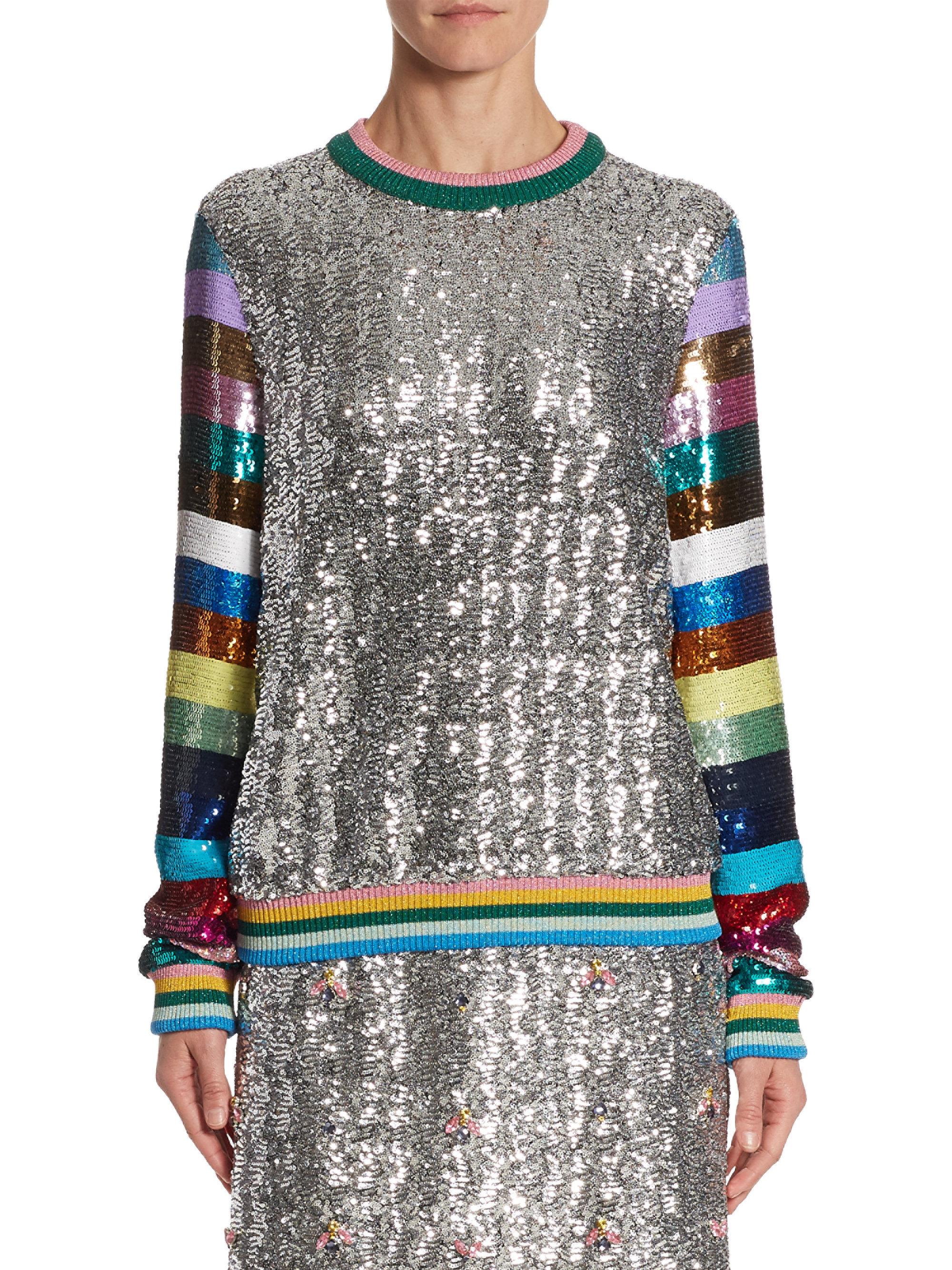 silver sequin sweatshirt