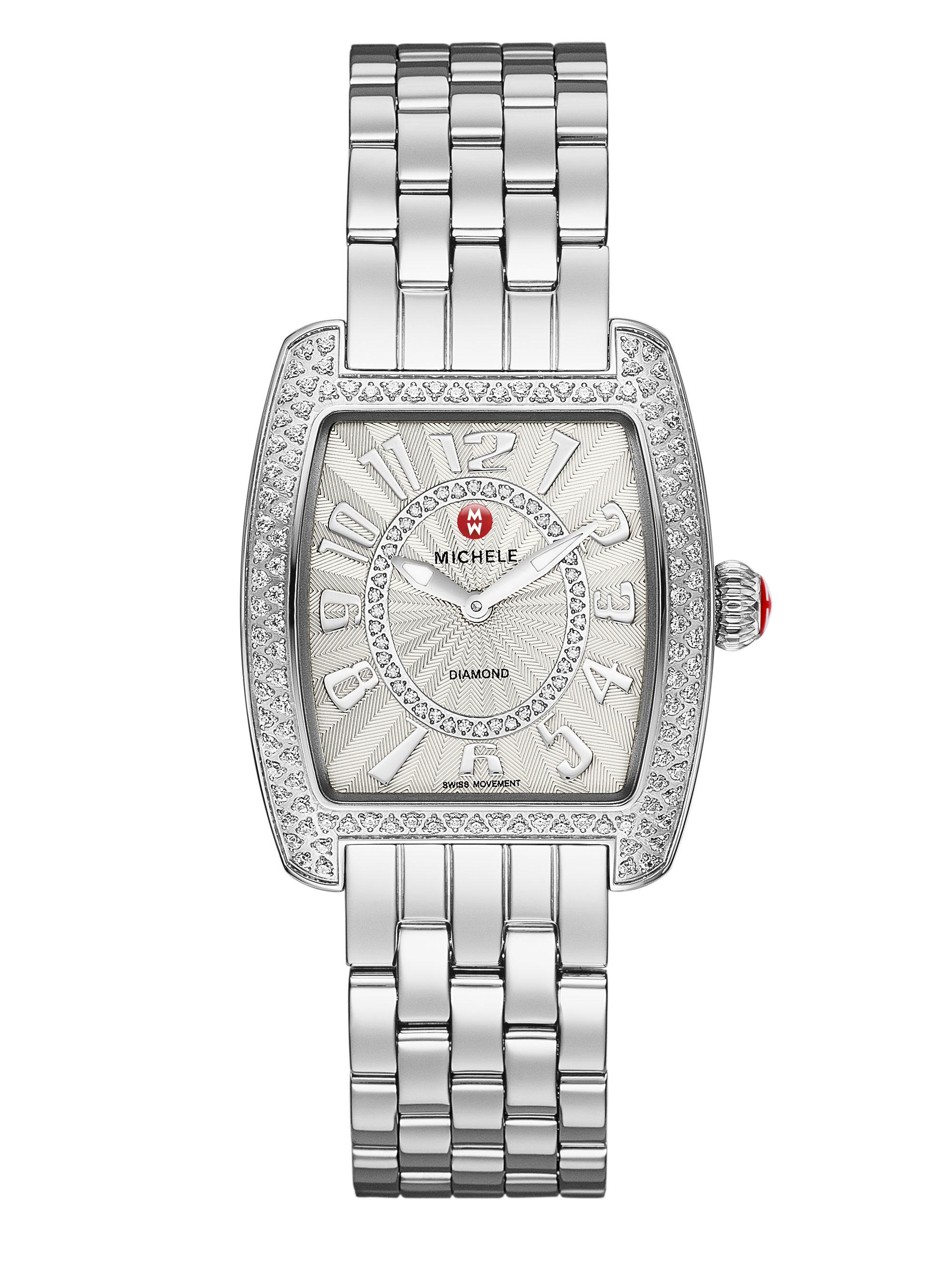 Lyst Michele Watches Urban Mini 16 Diamond & Stainless Steel Bracelet