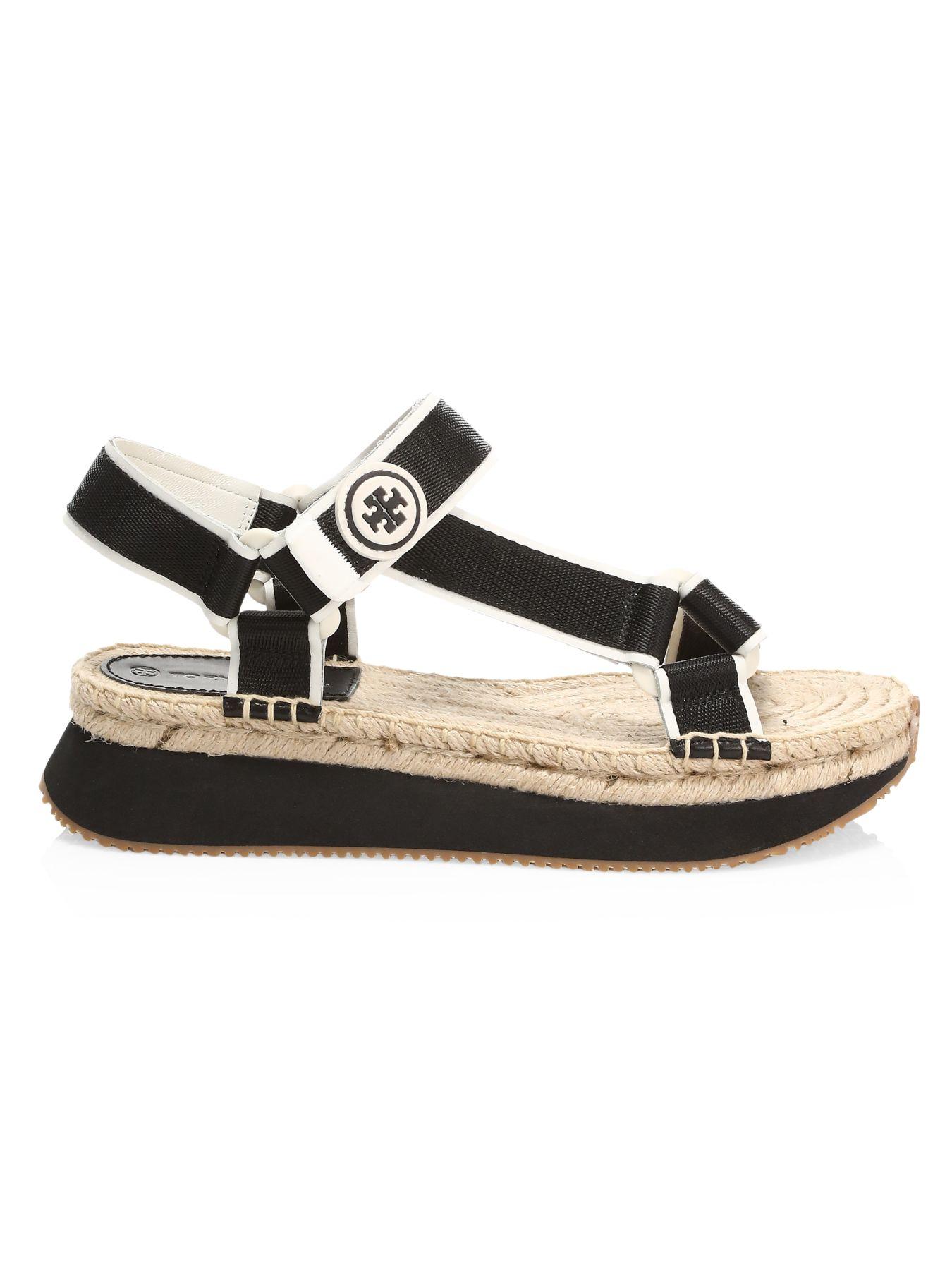 Tory Burch Daisy Espadrille Sport Sandals in Black | Lyst