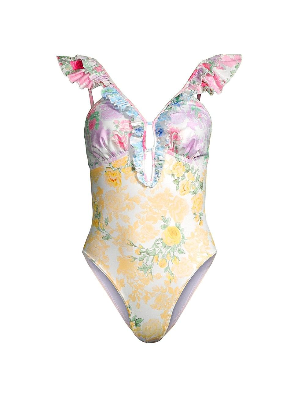 LoveShackFancy Tibbie Onepiece Swimsuit in White Lyst