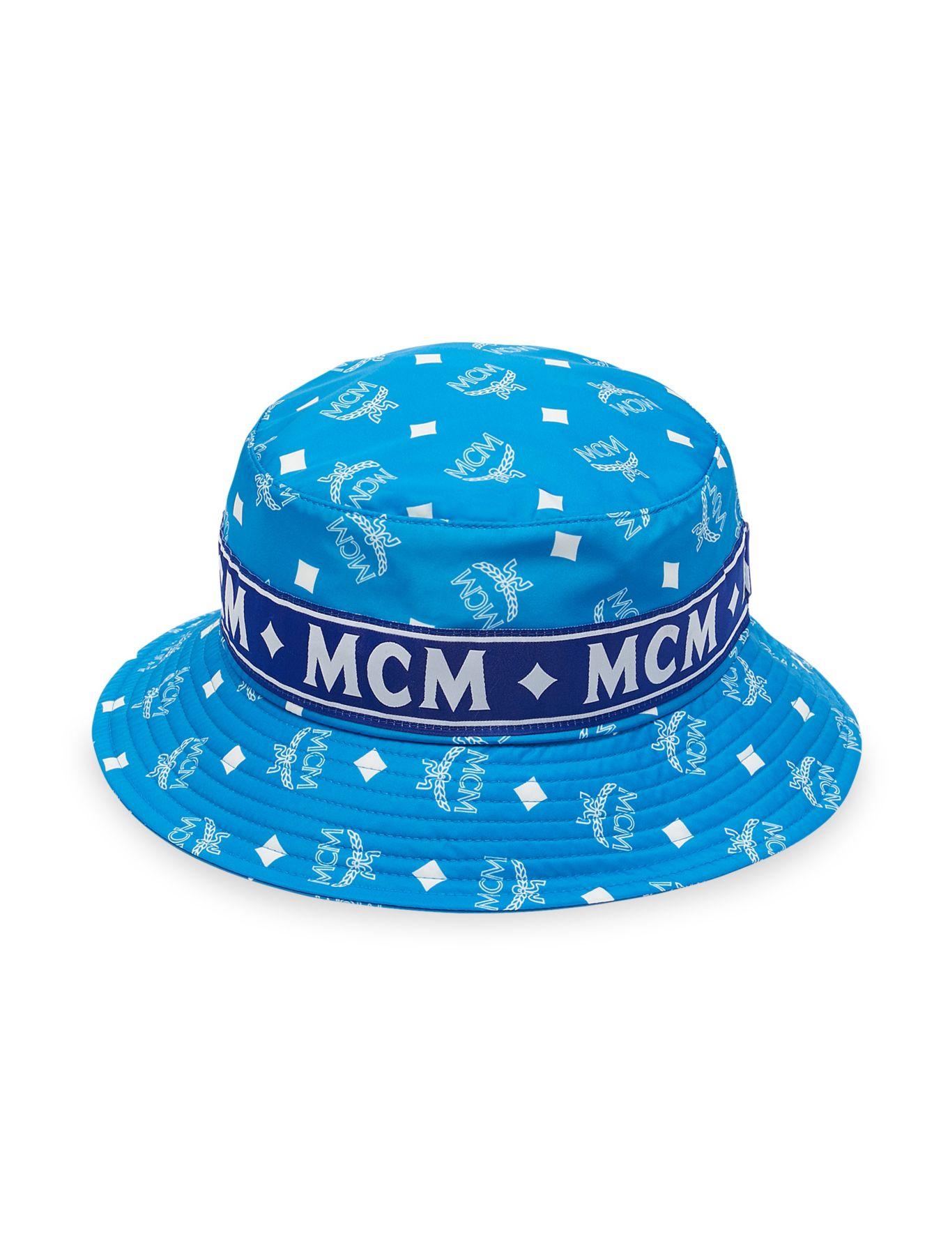 blue mcm hat