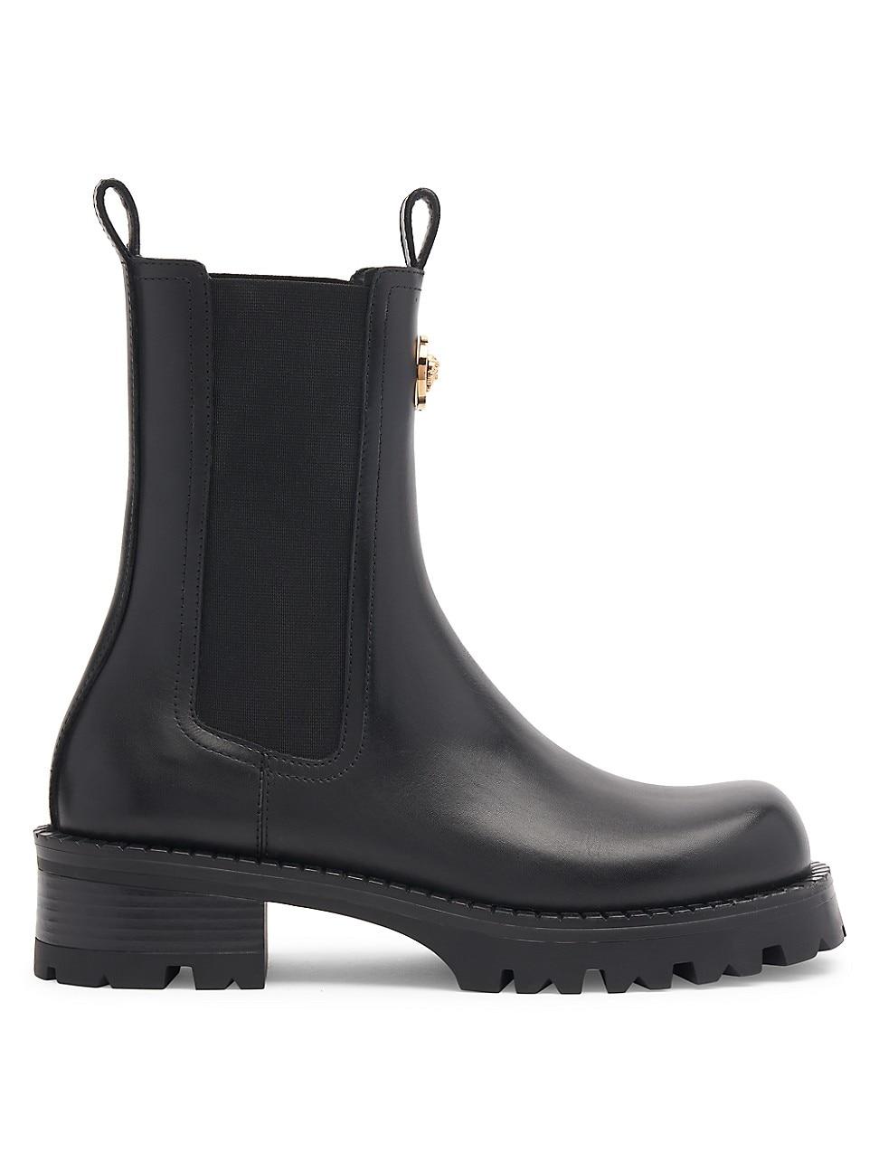 Versace Leather Chelsea Boots in Black | Lyst