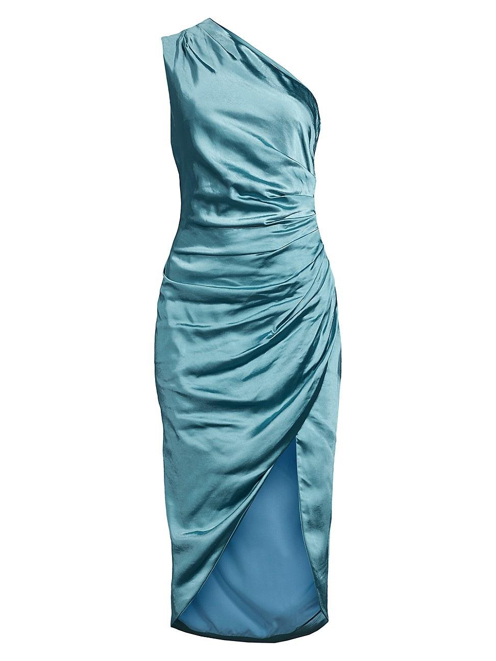 Elliatt Cassini One-shoulder Satin Cocktail Dress in Blue | Lyst
