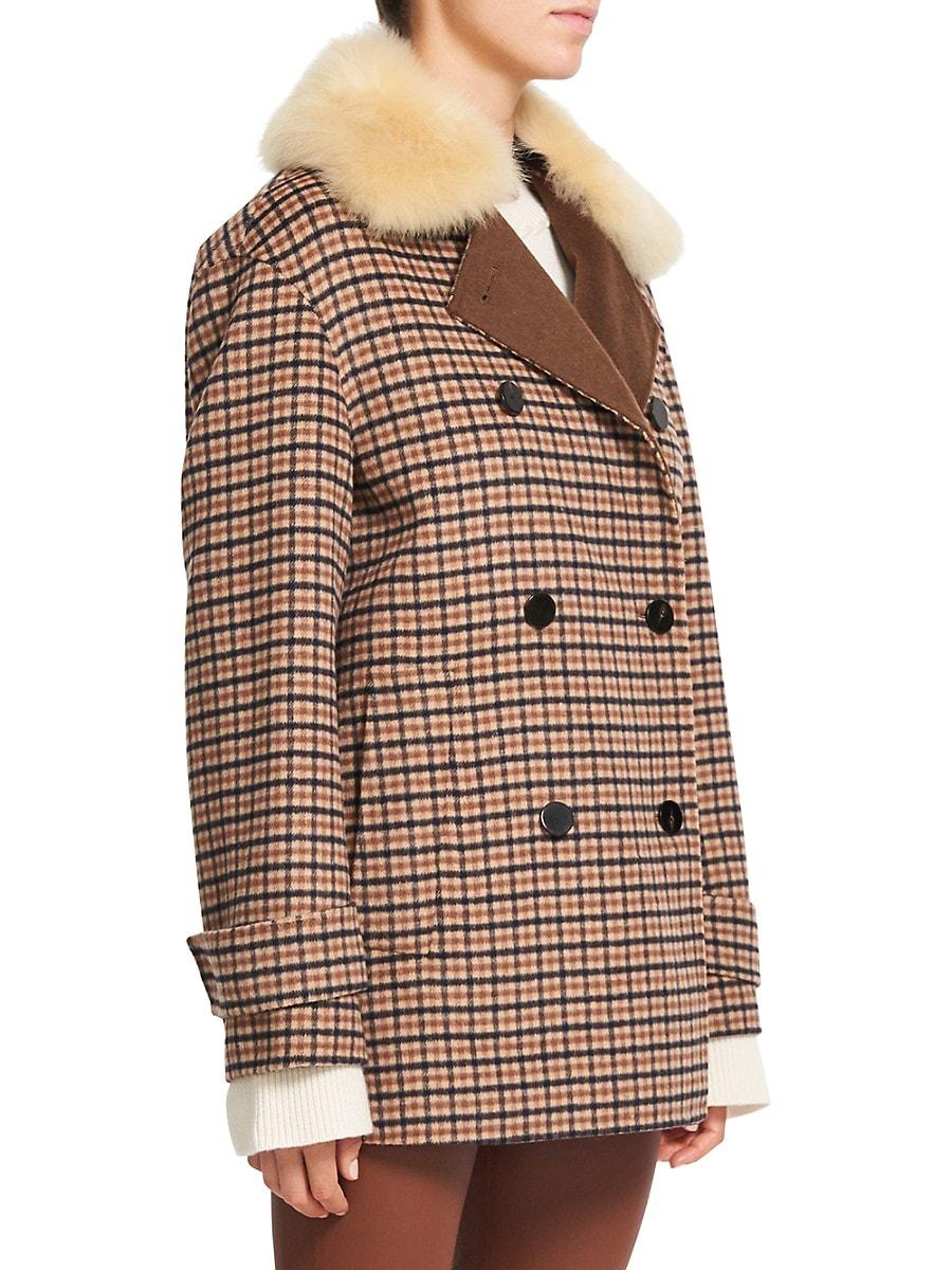 theory plaid peacoat
