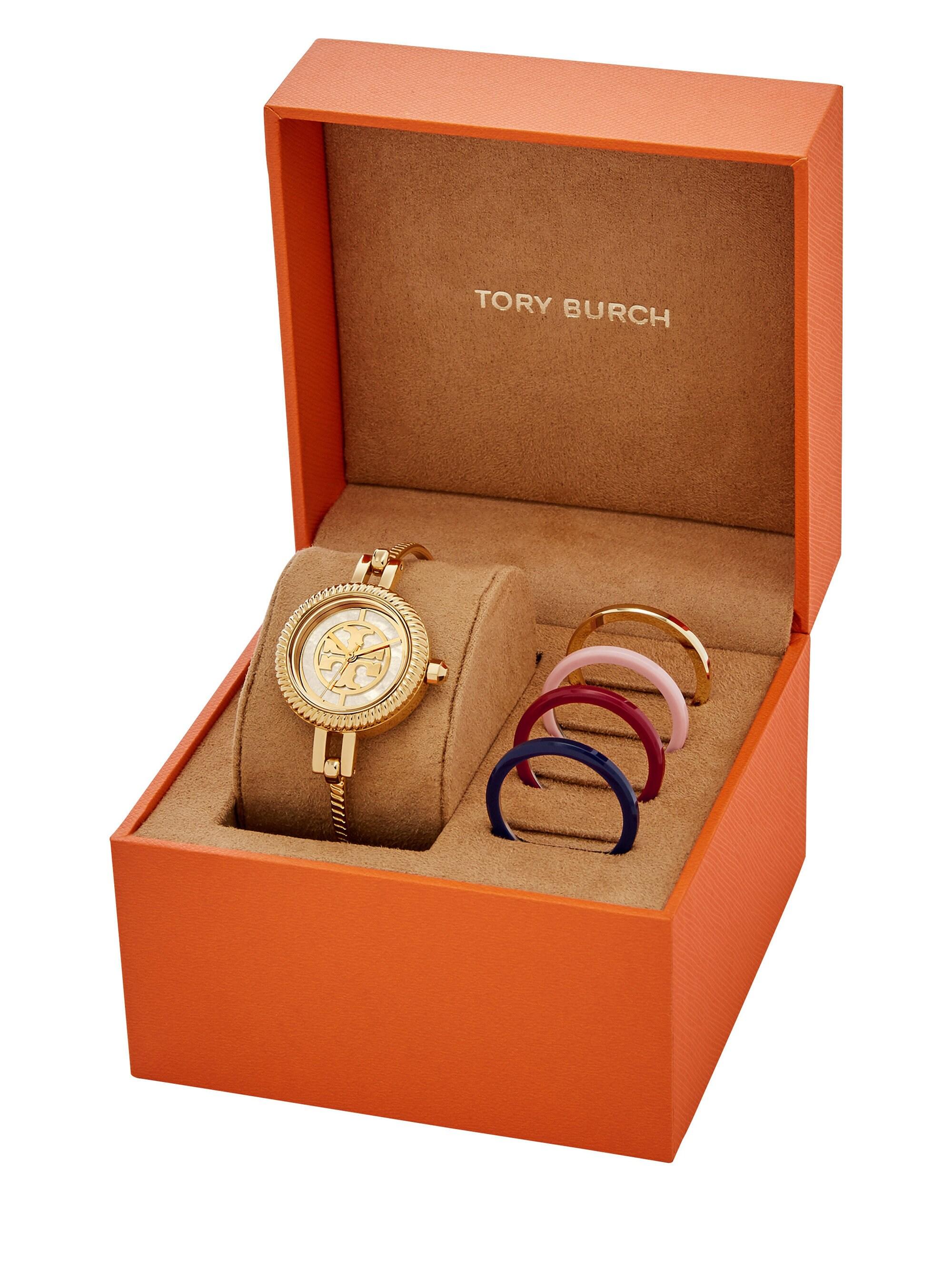 Tory Burch Reva Bangle Watch, Multi-color/gold-tone, 29 Mm in Metallic