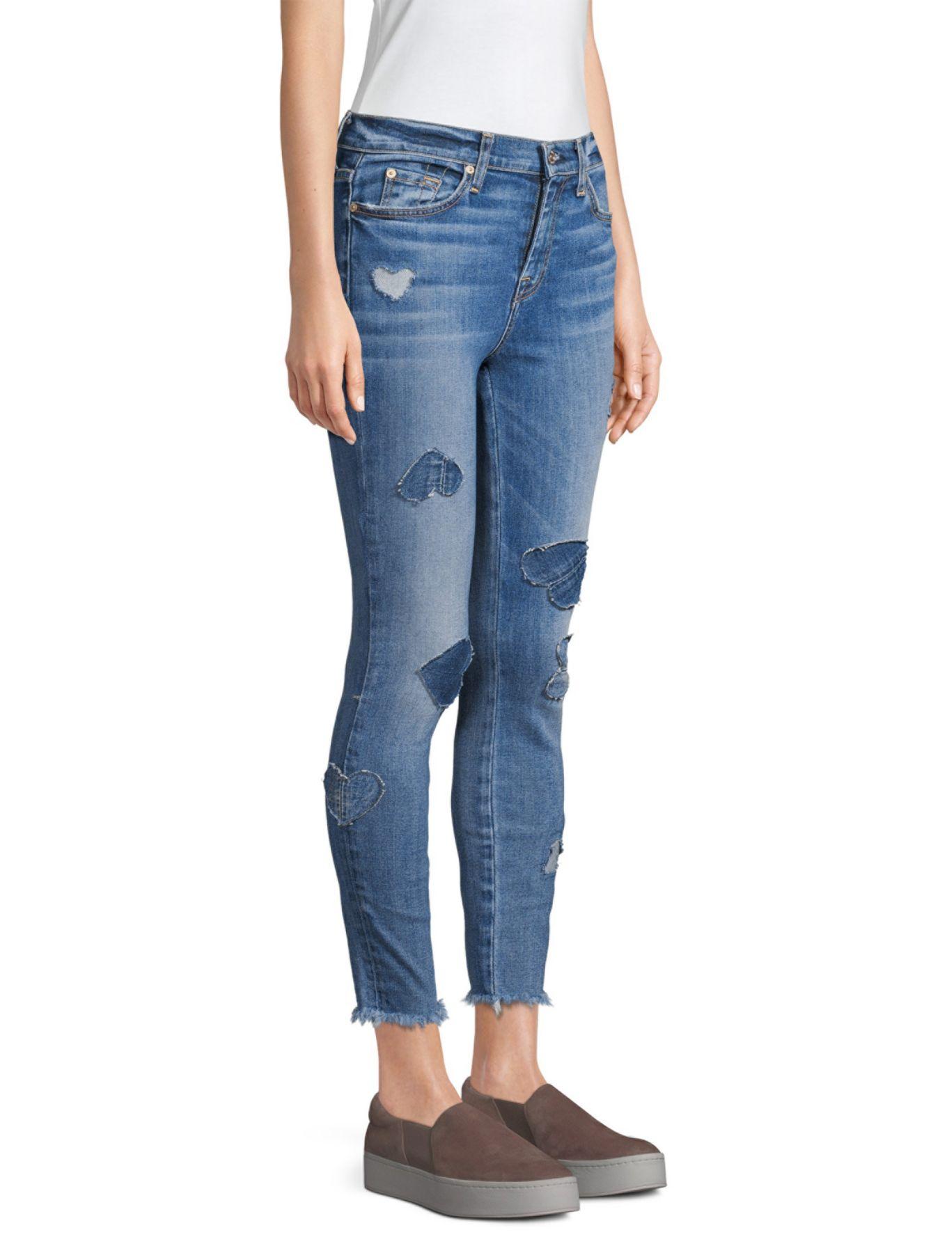 7 for all mankind heart patch jeans