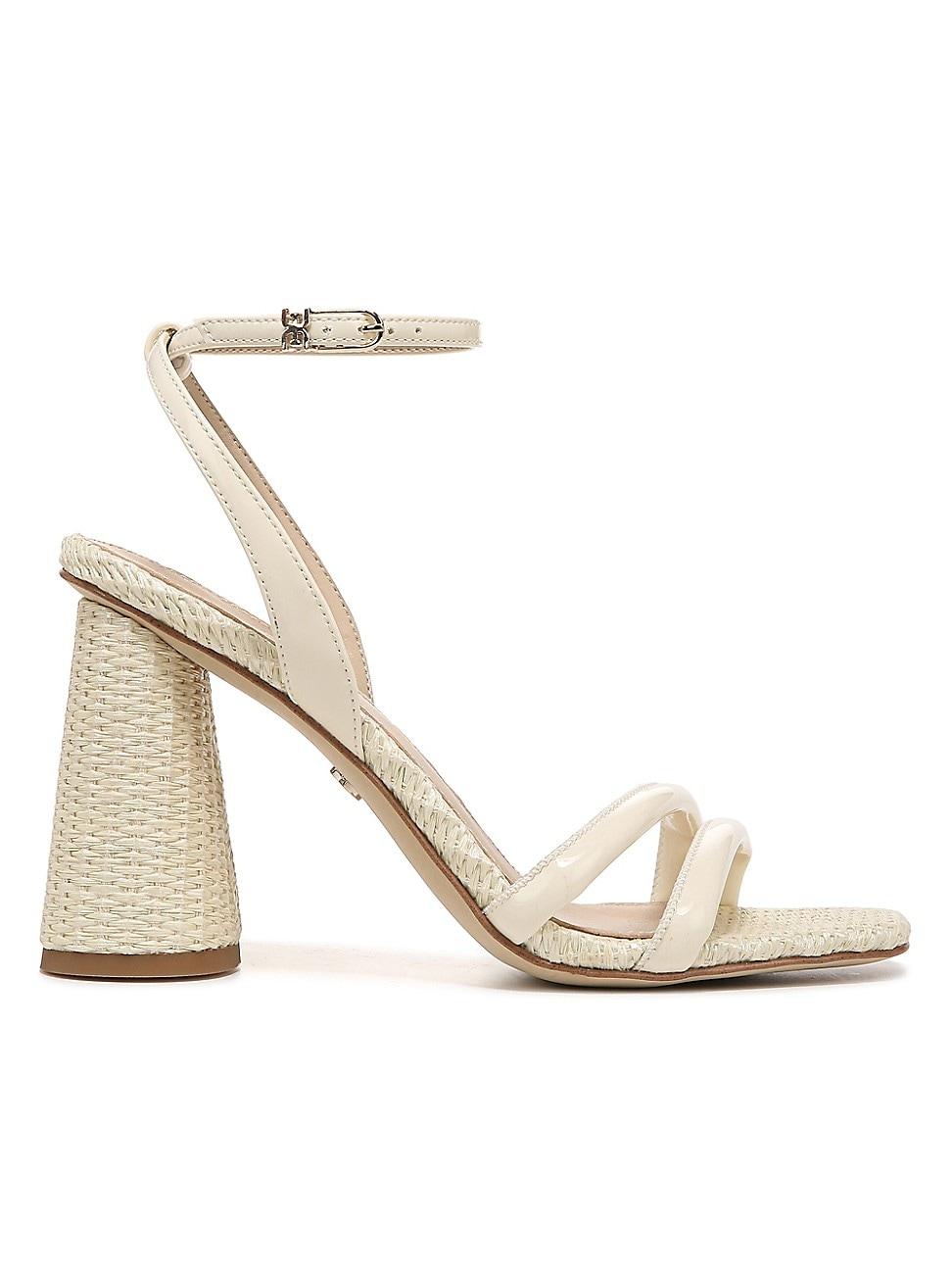Sam Edelman Kia Woven Blockheel Sandals in White Lyst