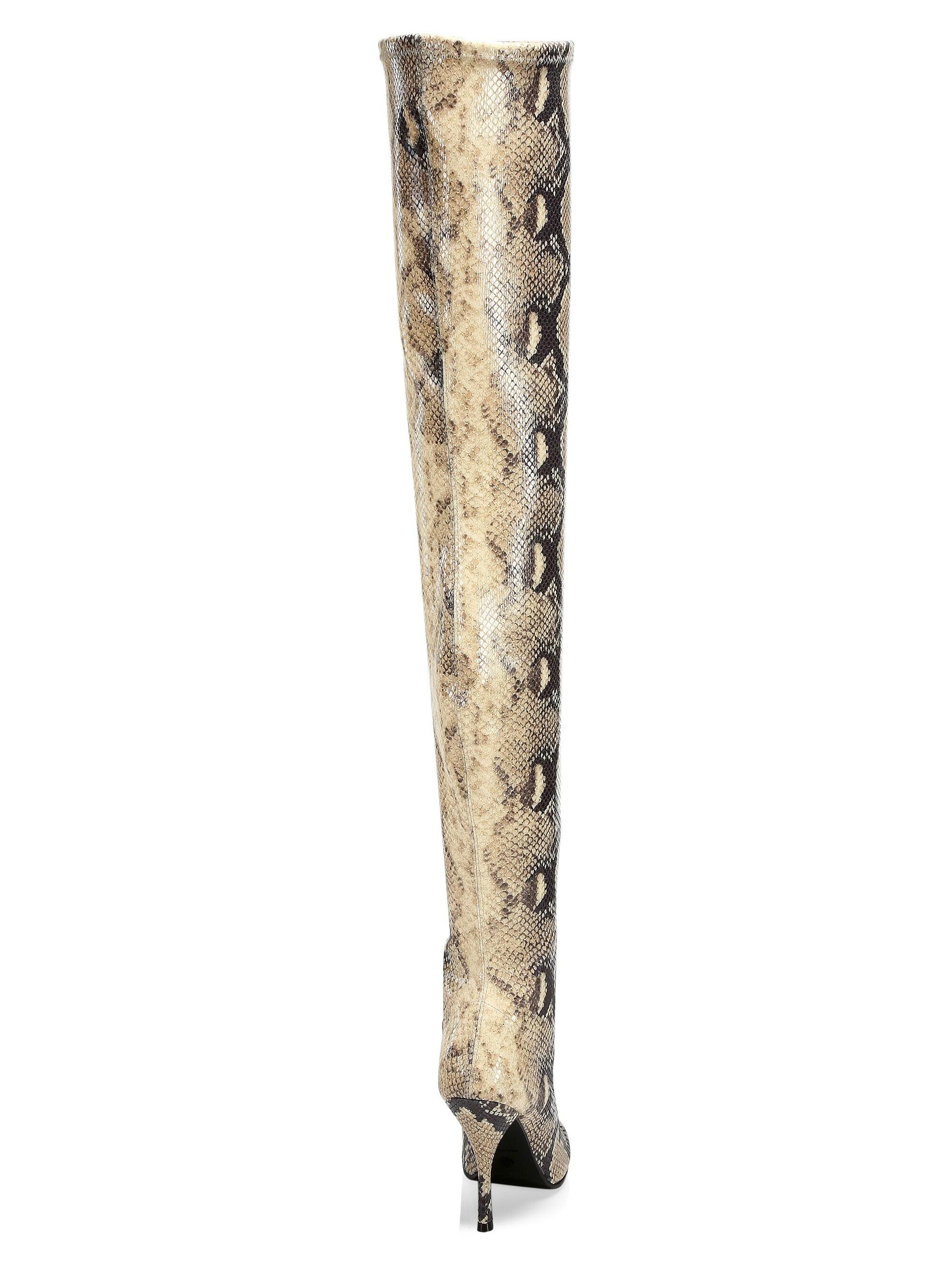 flat snake print boots