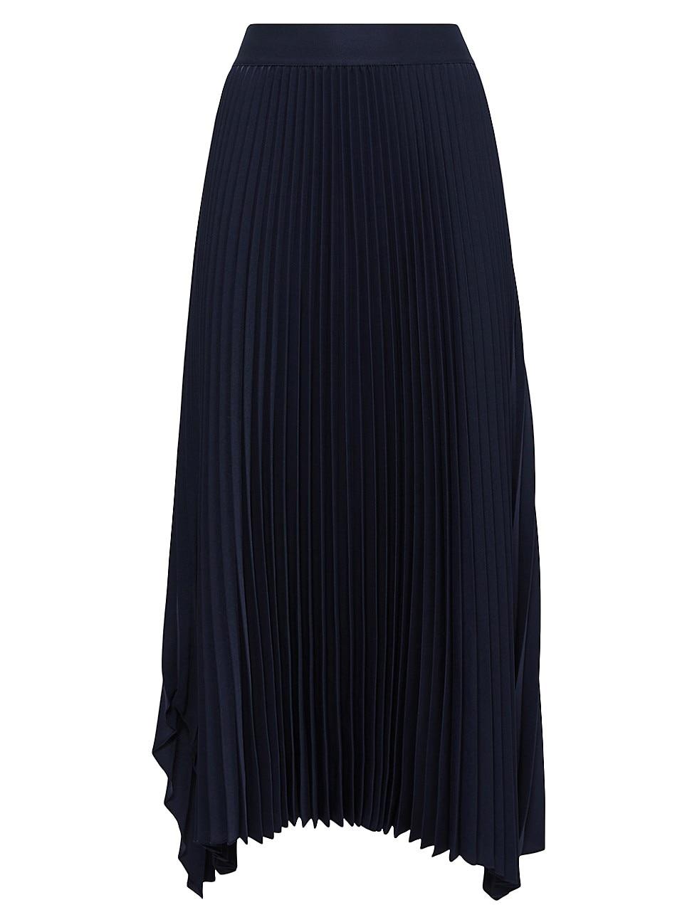Reiss Jodie Pleated Handkerchief Skirt in Blue Lyst