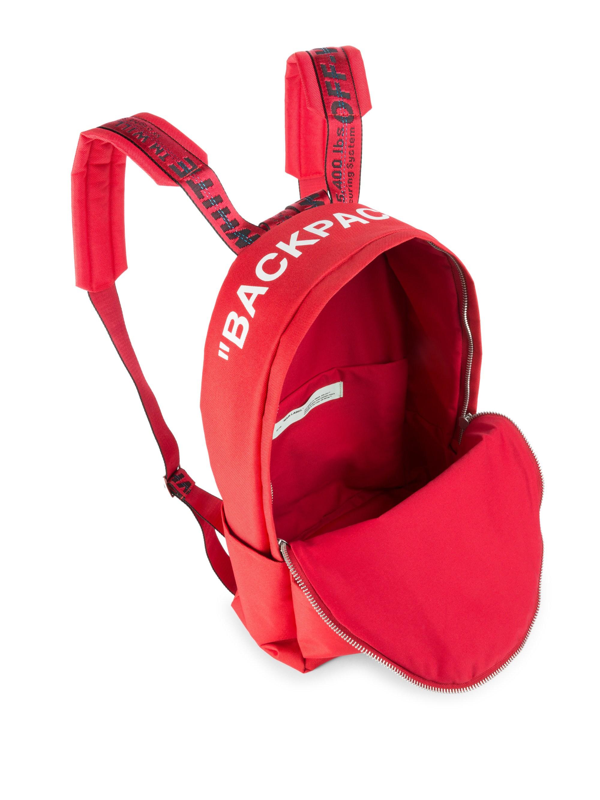 off white backpack red