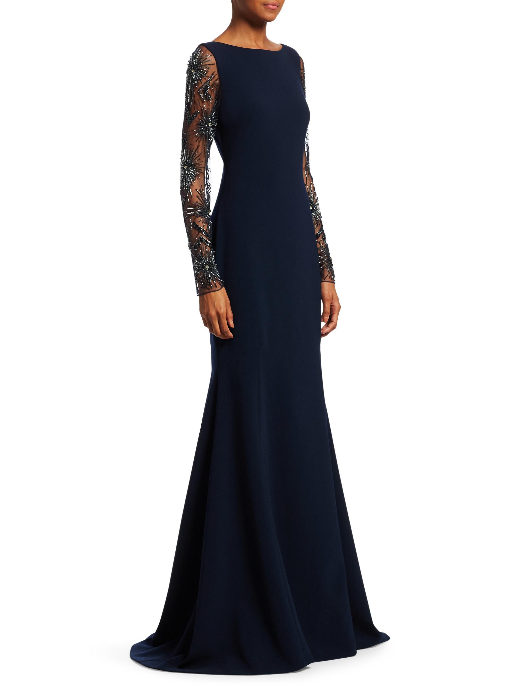 theia navy mermaid gown