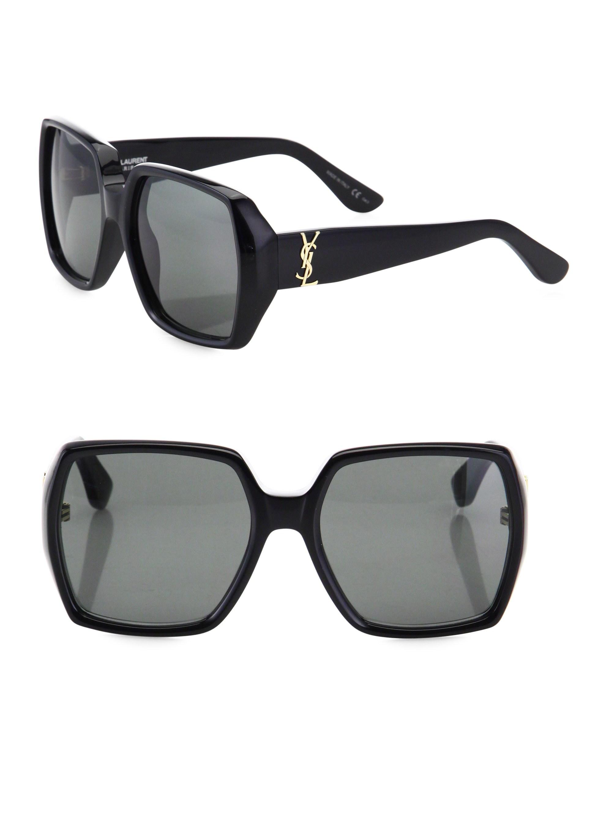 Saint Laurent Women's Oversized Square Sunglasses - Black | Lyst