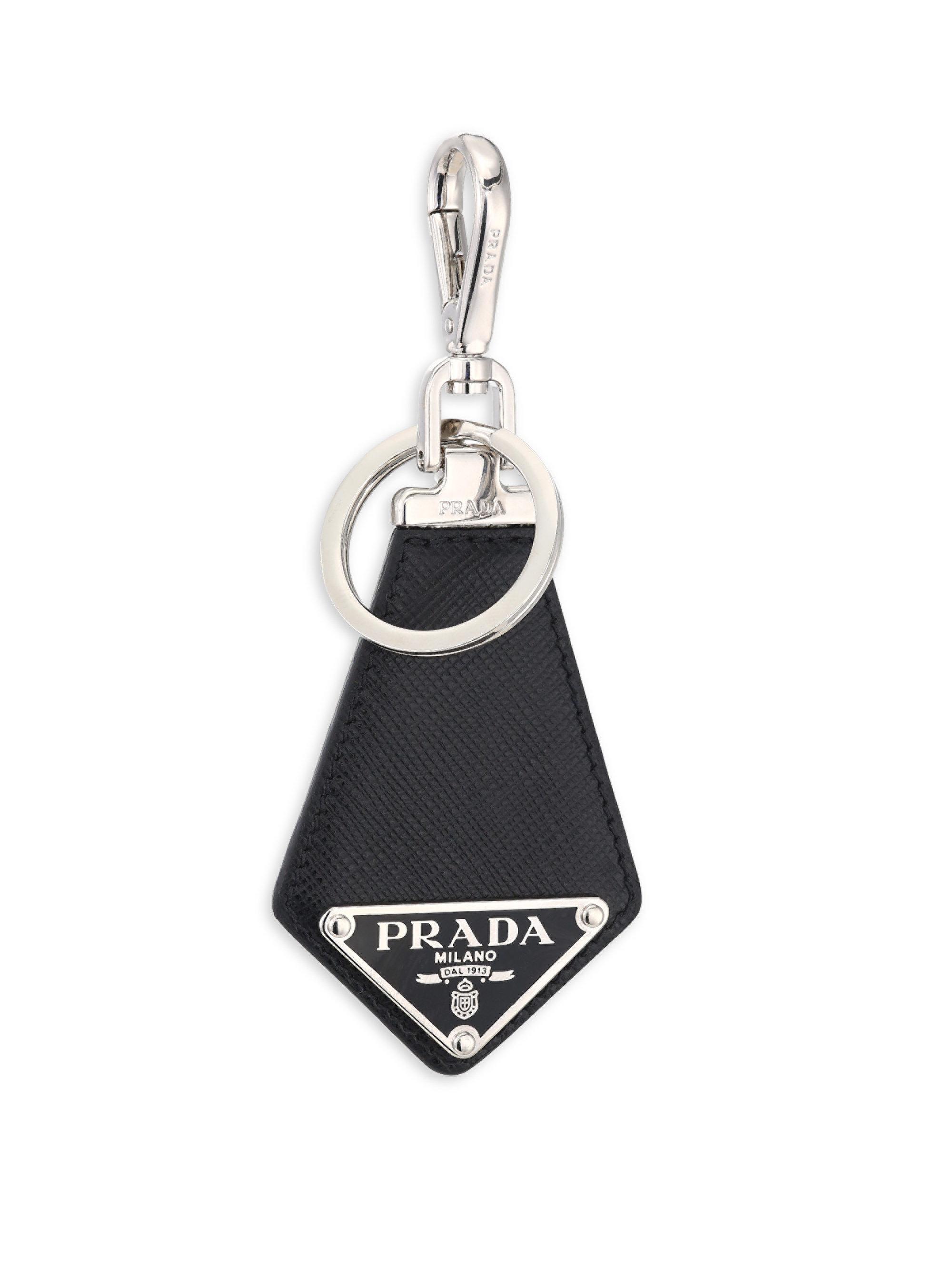 prada leather keychain