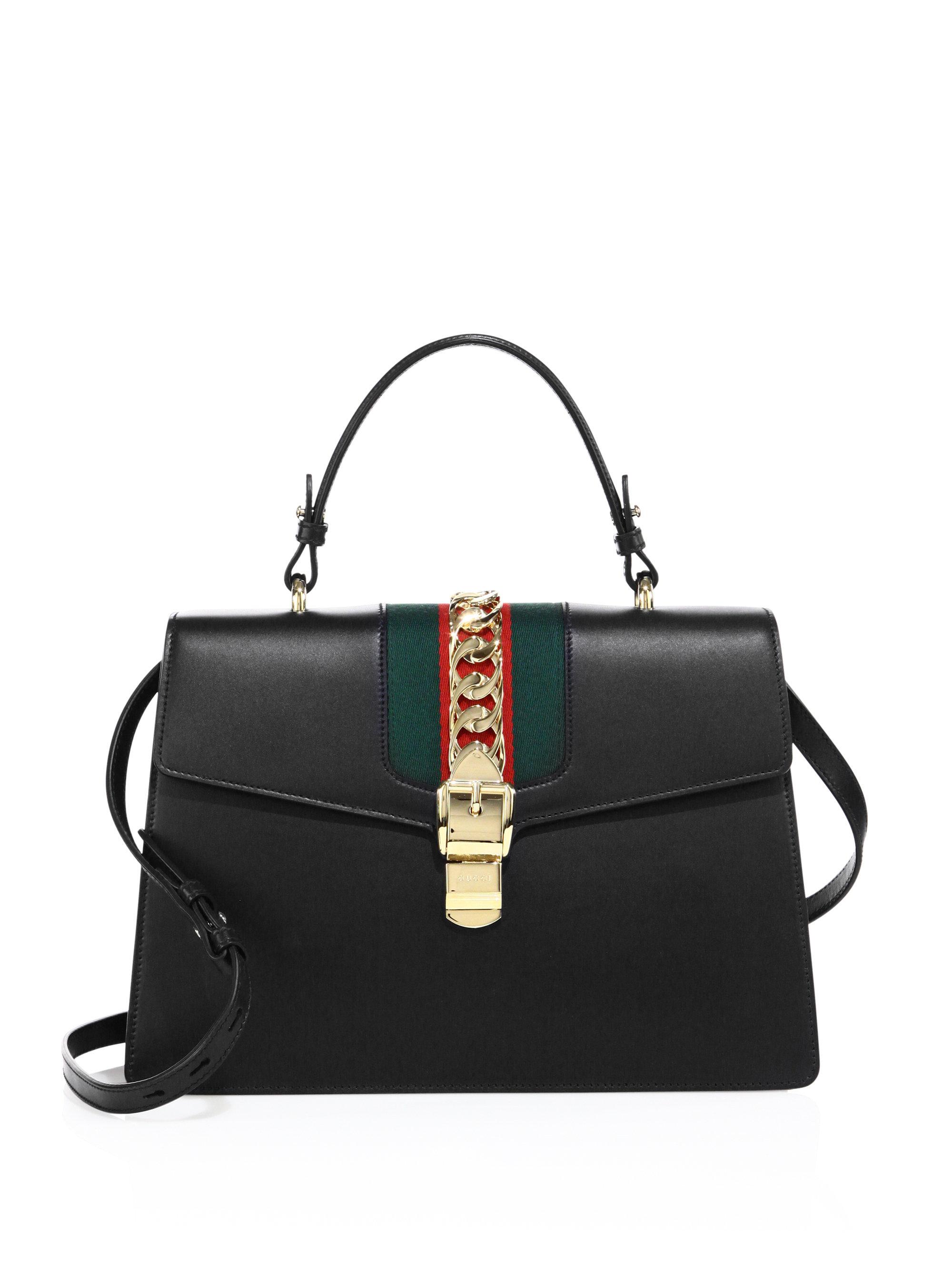 Gucci Sylvie Large Leather Shoulder Bag | Lyst