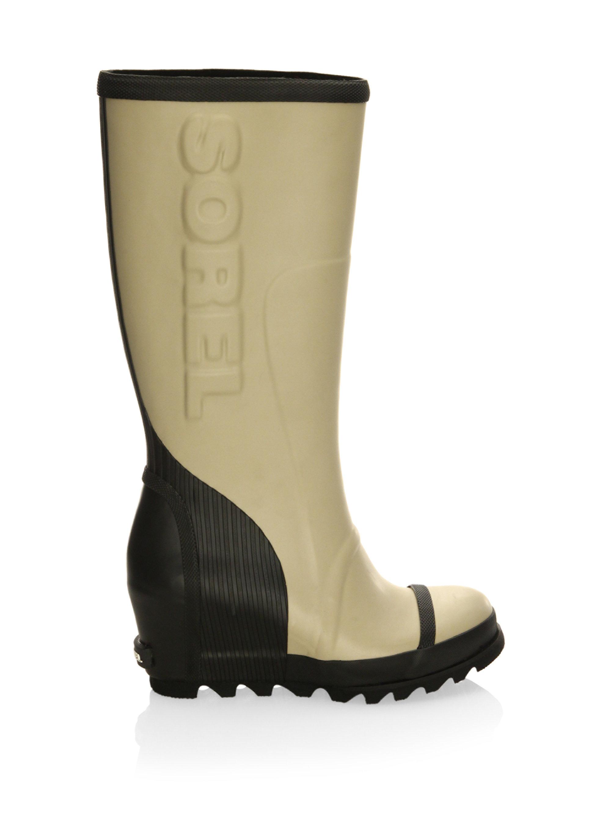 wedge rubber boots