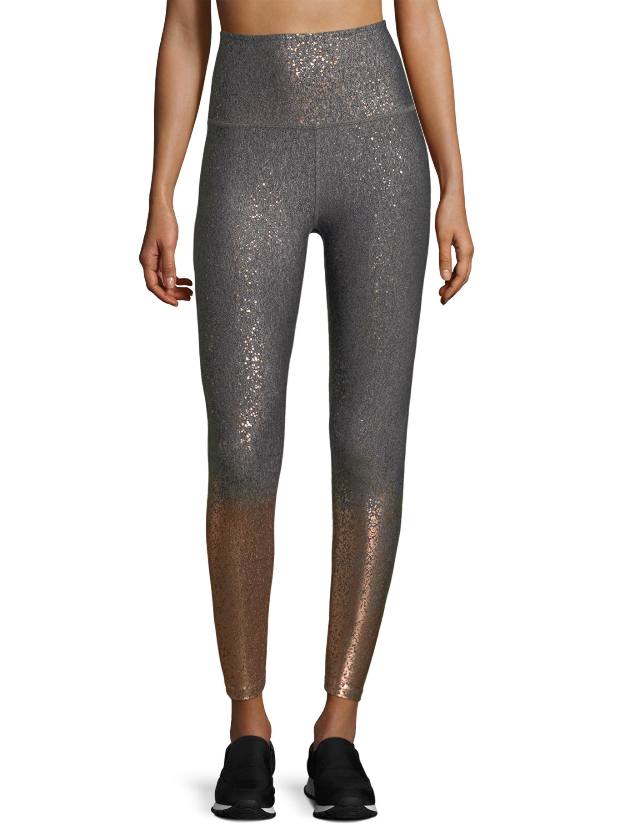 metallic yoga pants