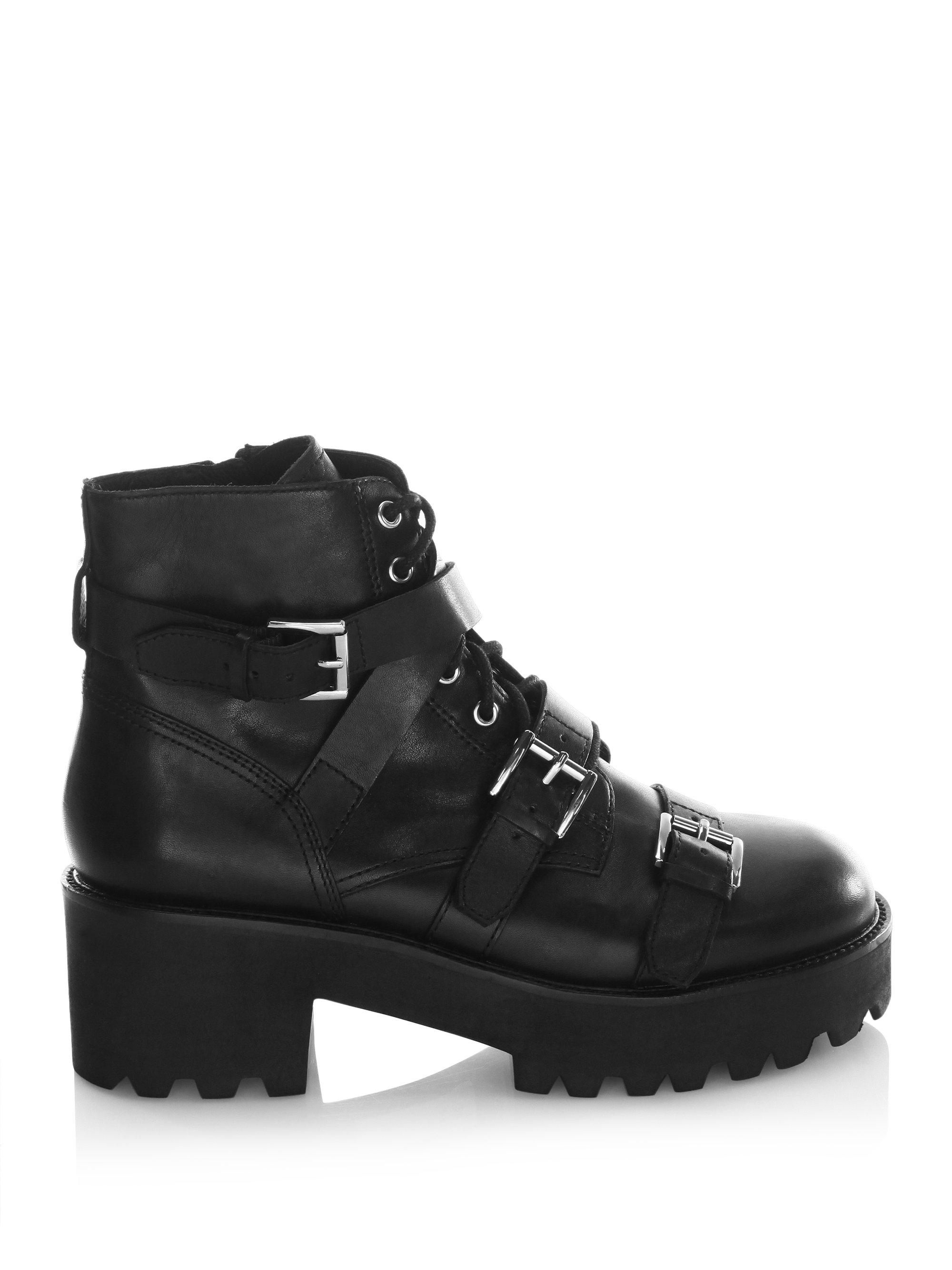 ash razor black leather boot