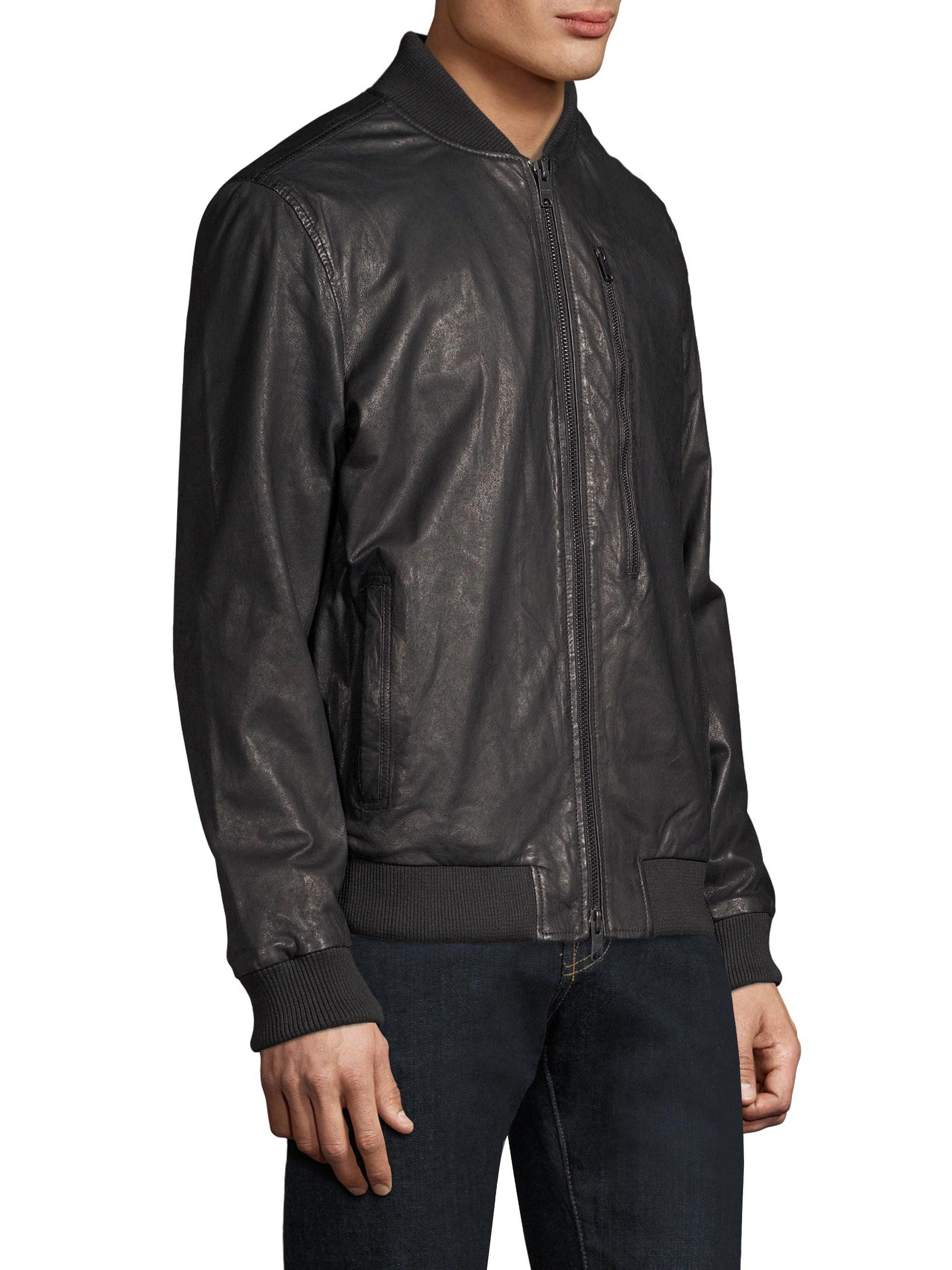 hudson jeans leather bomber jacket