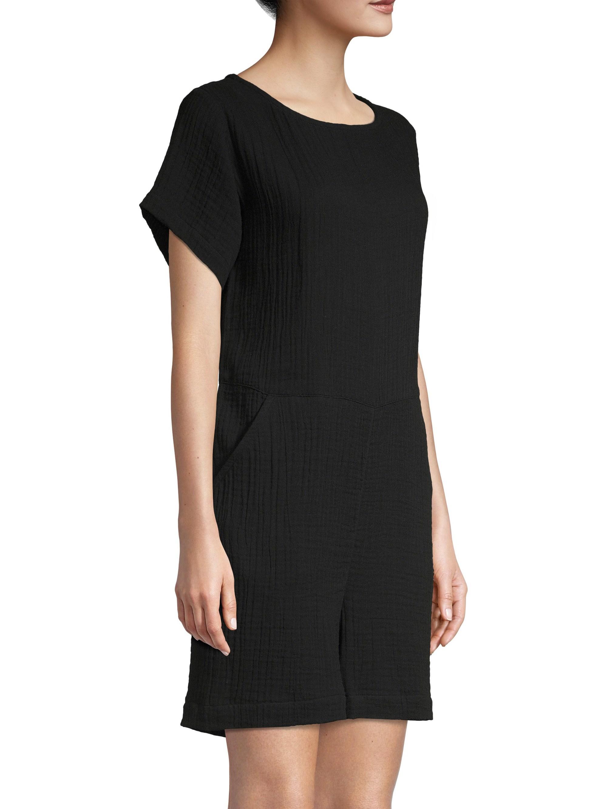 Eileen Fisher Organic Cotton Romper in Black Lyst