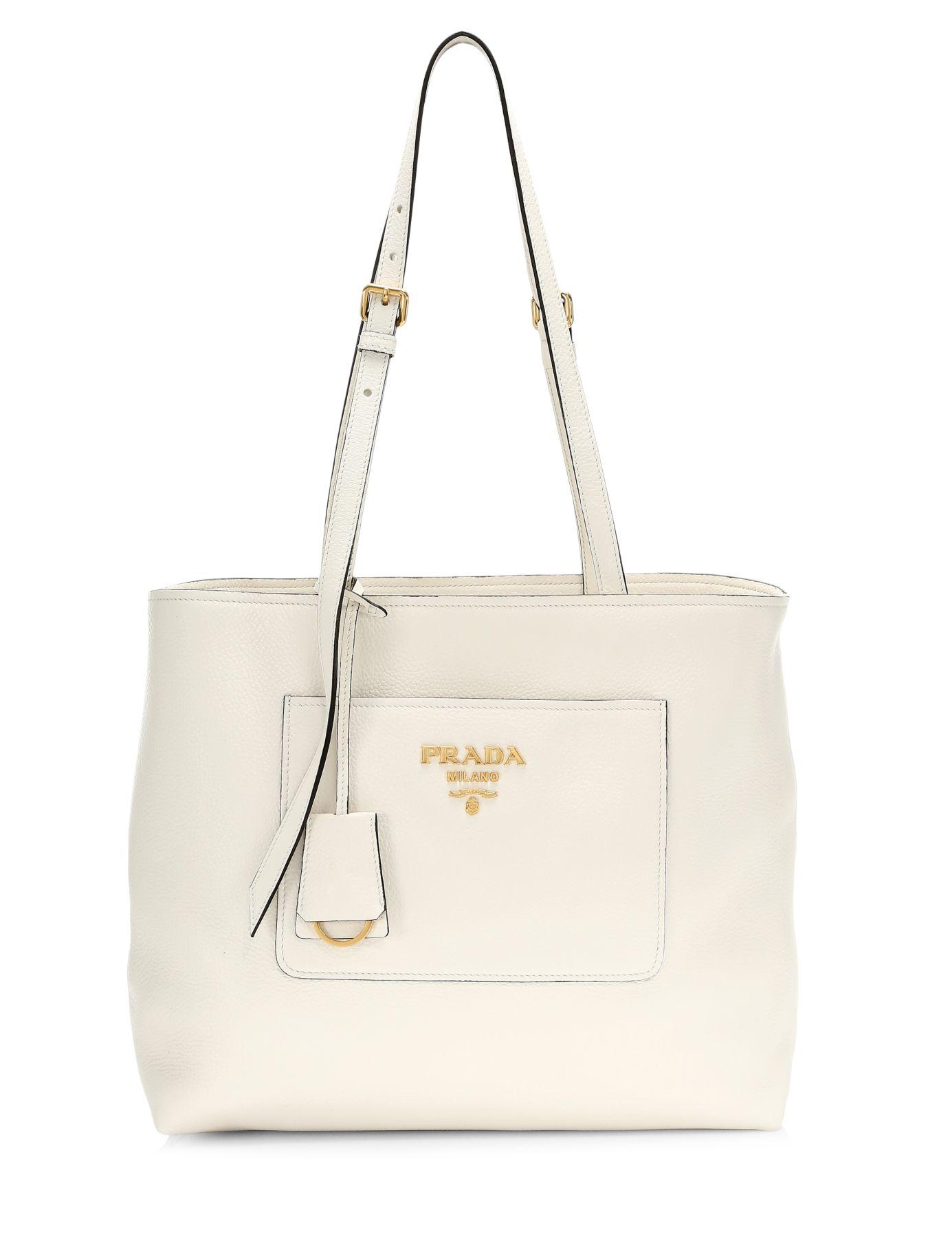 prada daino leather tote