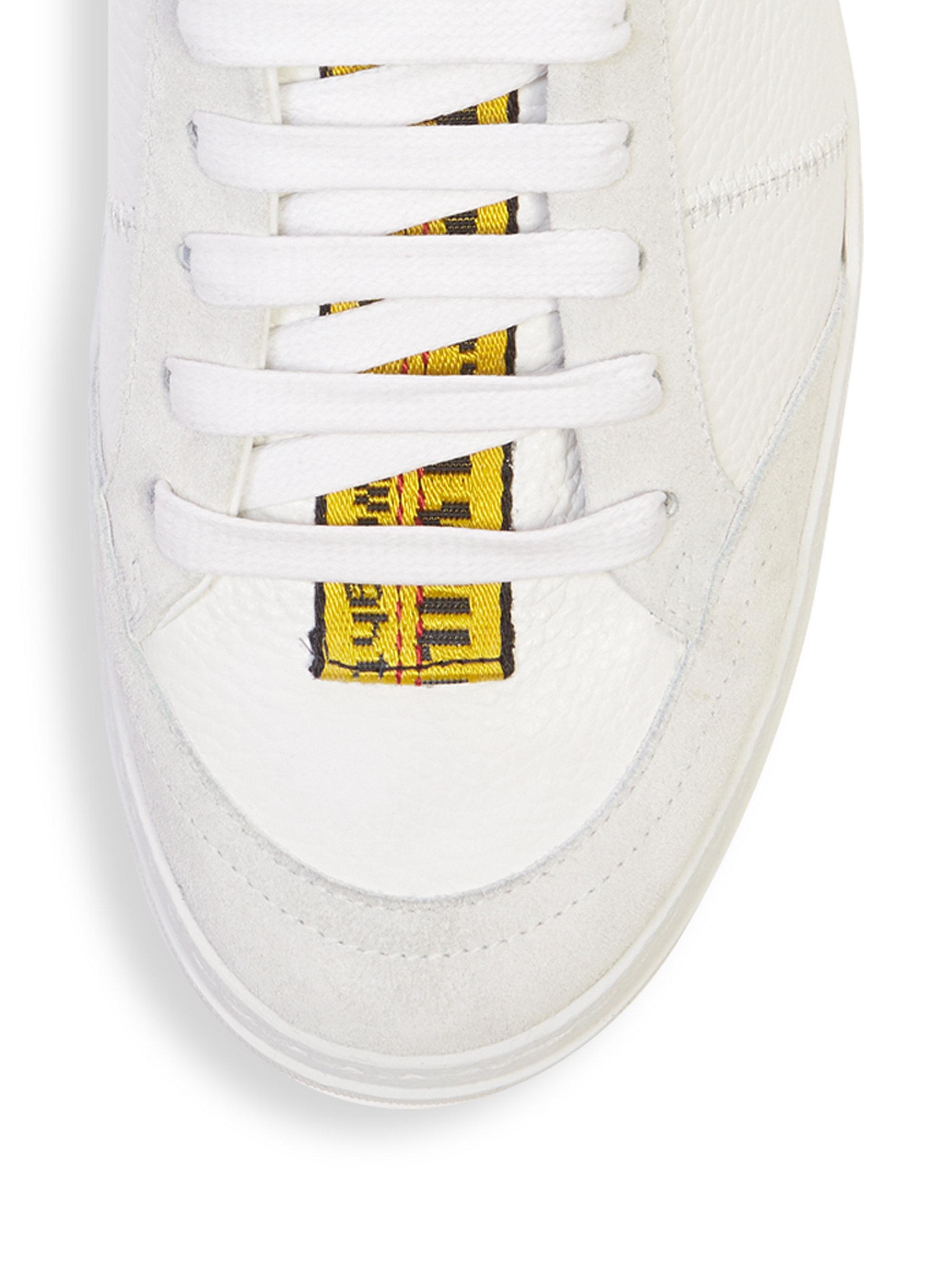 Off-White c/o Virgil Abloh Belt Leather Low-top Sneakers in White - Lyst