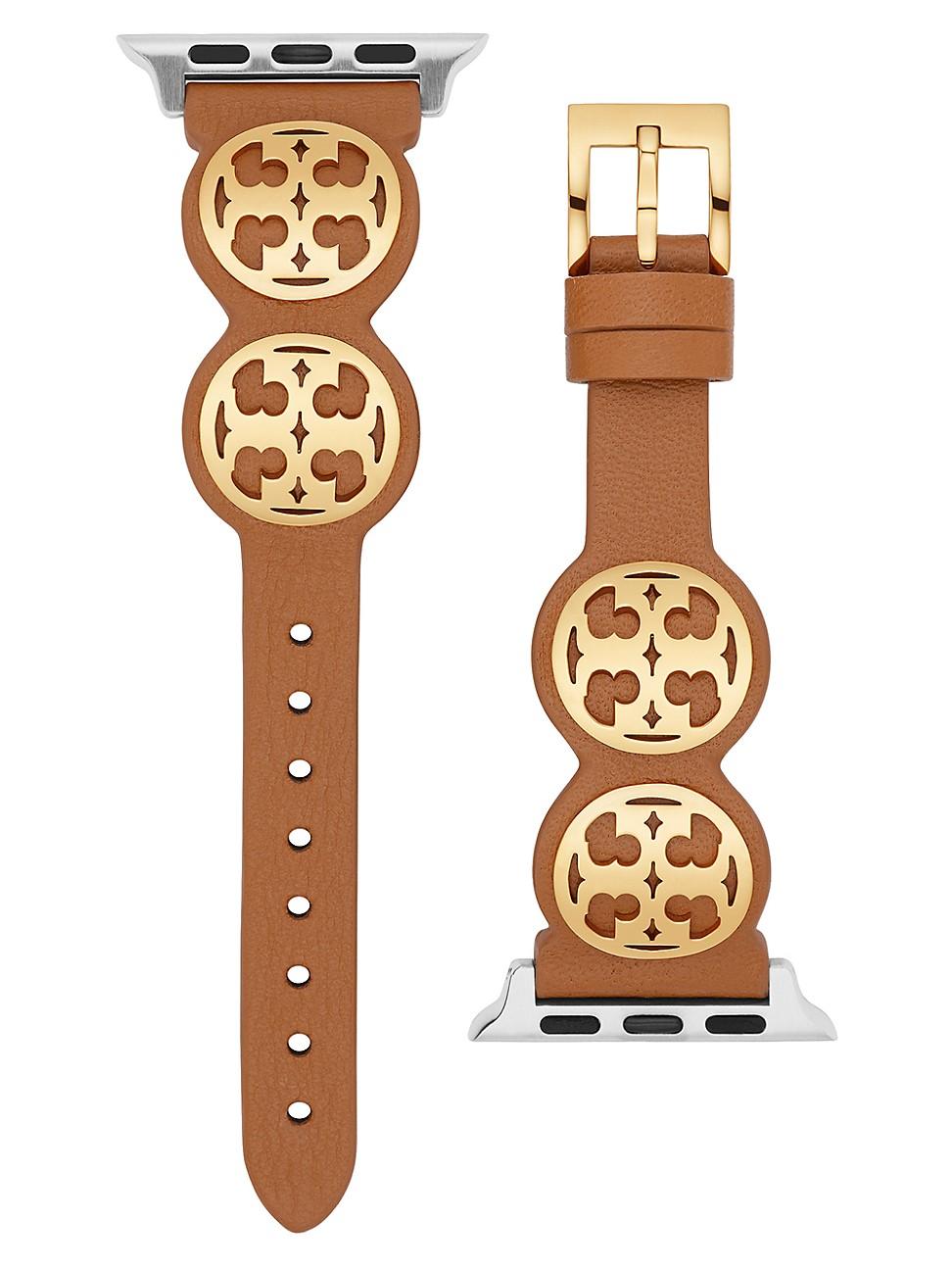 Tory Burch Miller Apple Watch® Leather Watch Strap/38mm & 40mm in 