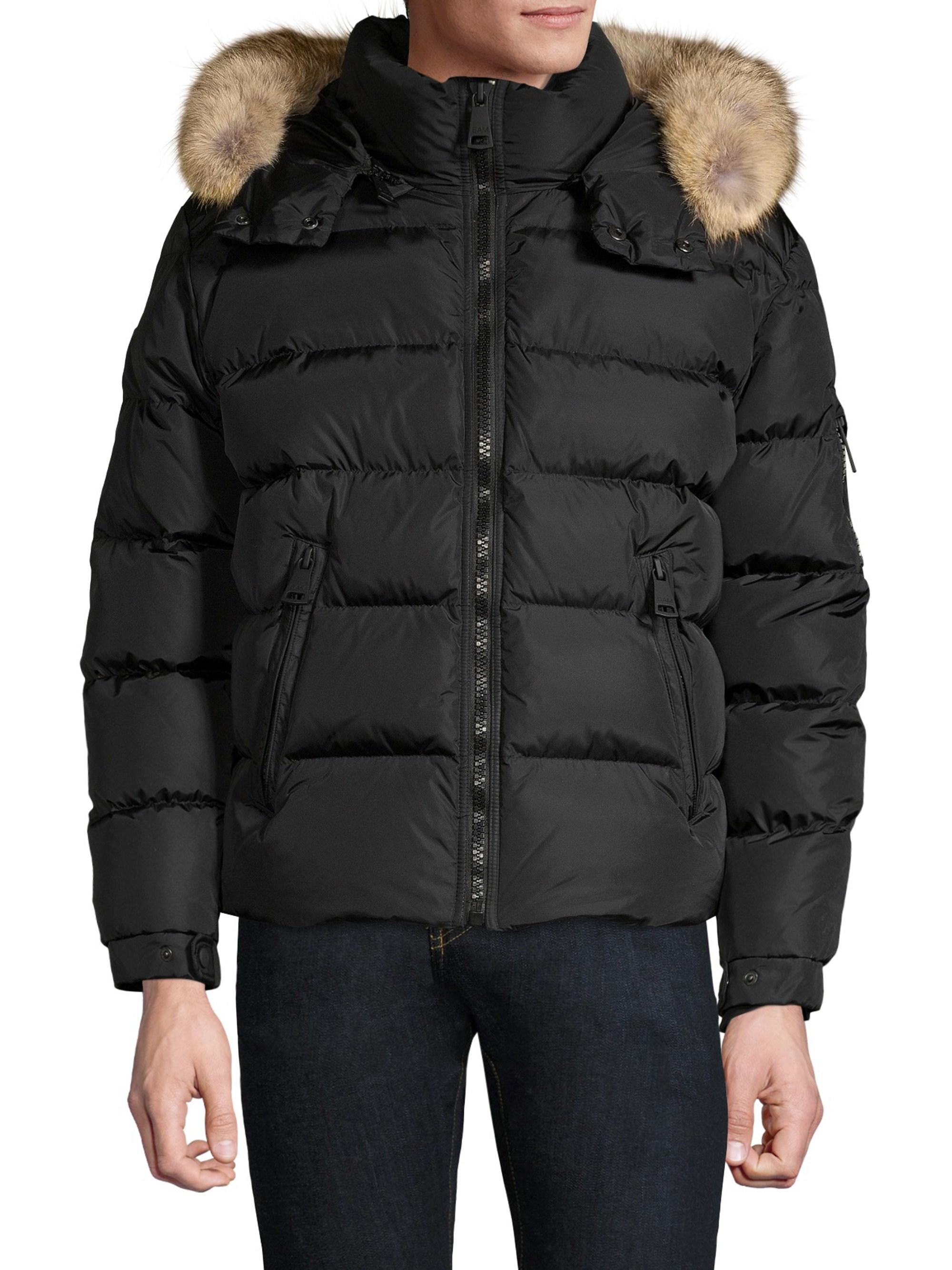 Coyote Fur Coat for Men Mens Winter Jacket Bomber Hooded 