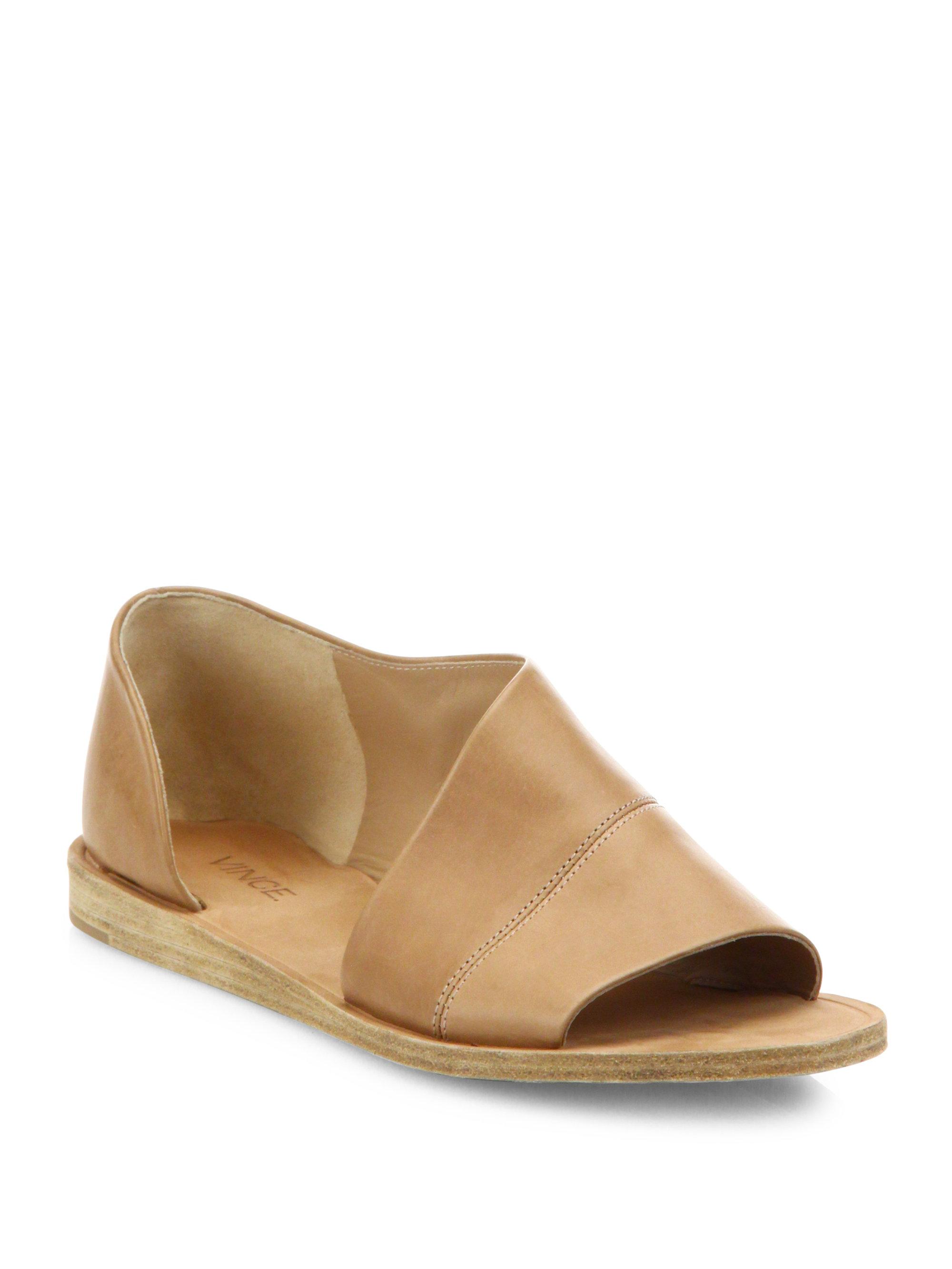 asymmetrical leather flats