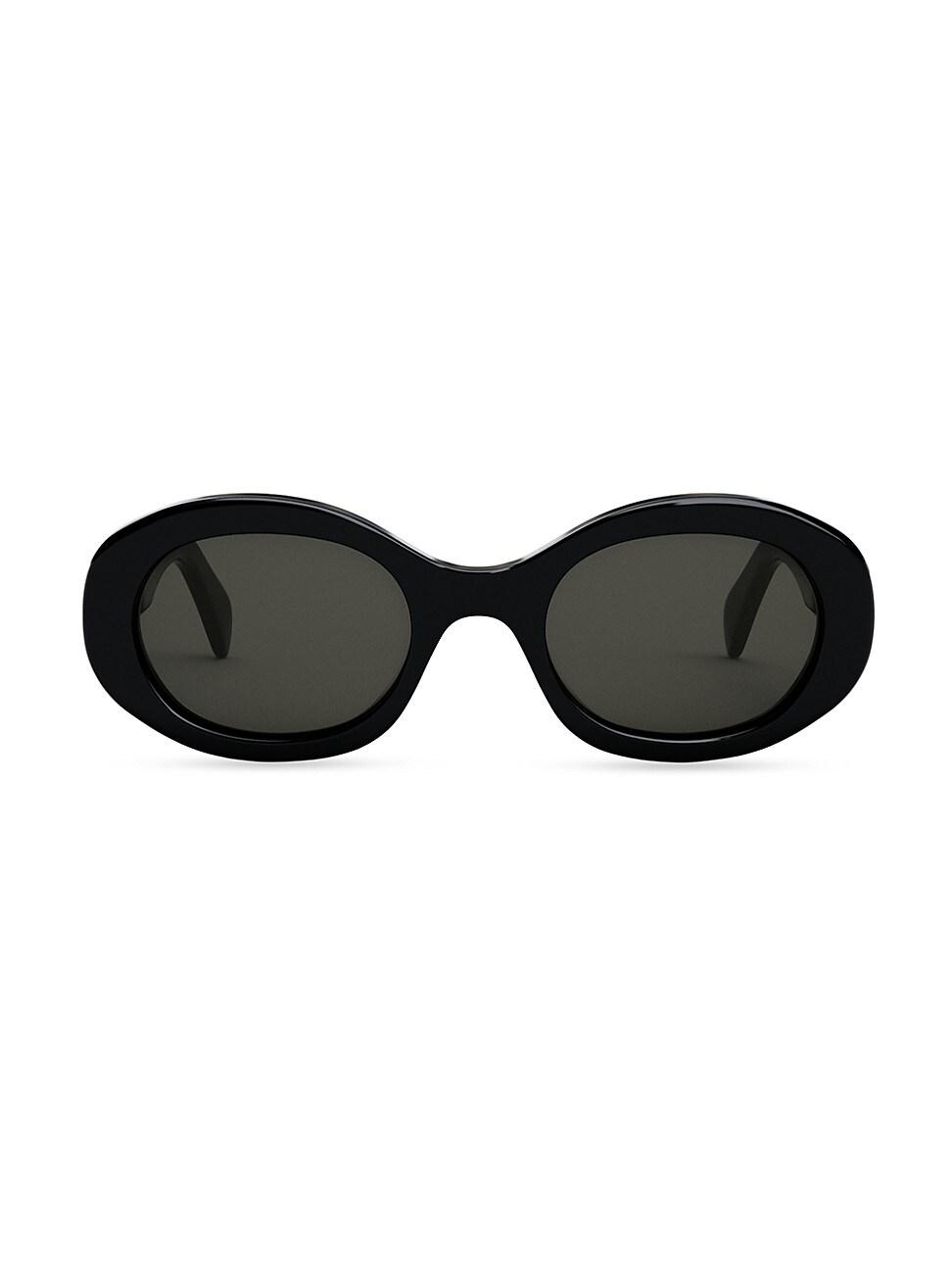 Celine 52mm Triomphe Oval Sunglasses in Black for Men Lyst